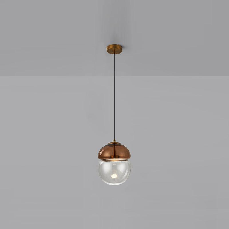 Aged Modern Minimalist Dome Glass Pendant Light-Neutral Decor