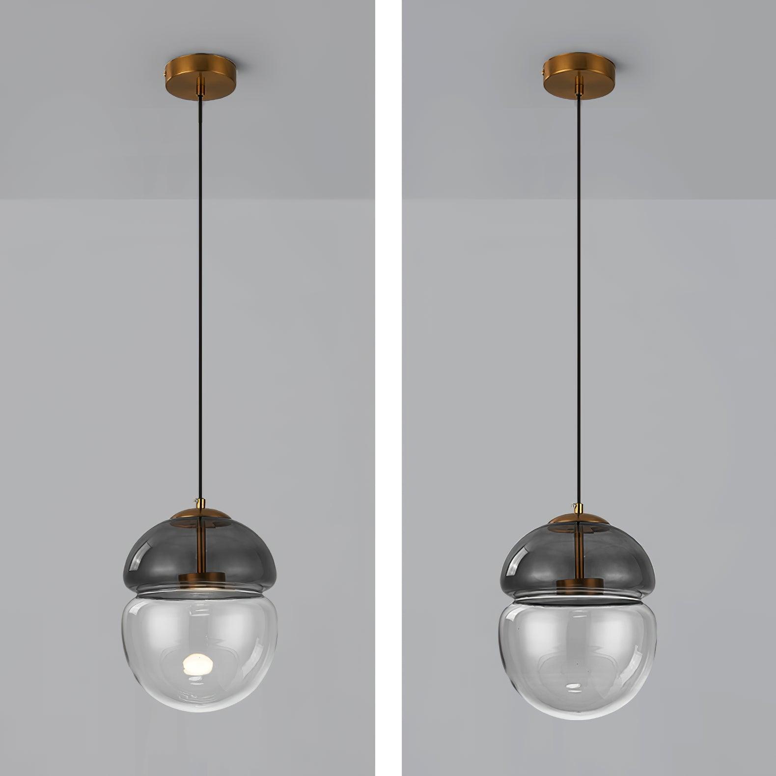 Aged Modern Minimalist Dome Glass Pendant Light-Neutral Decor