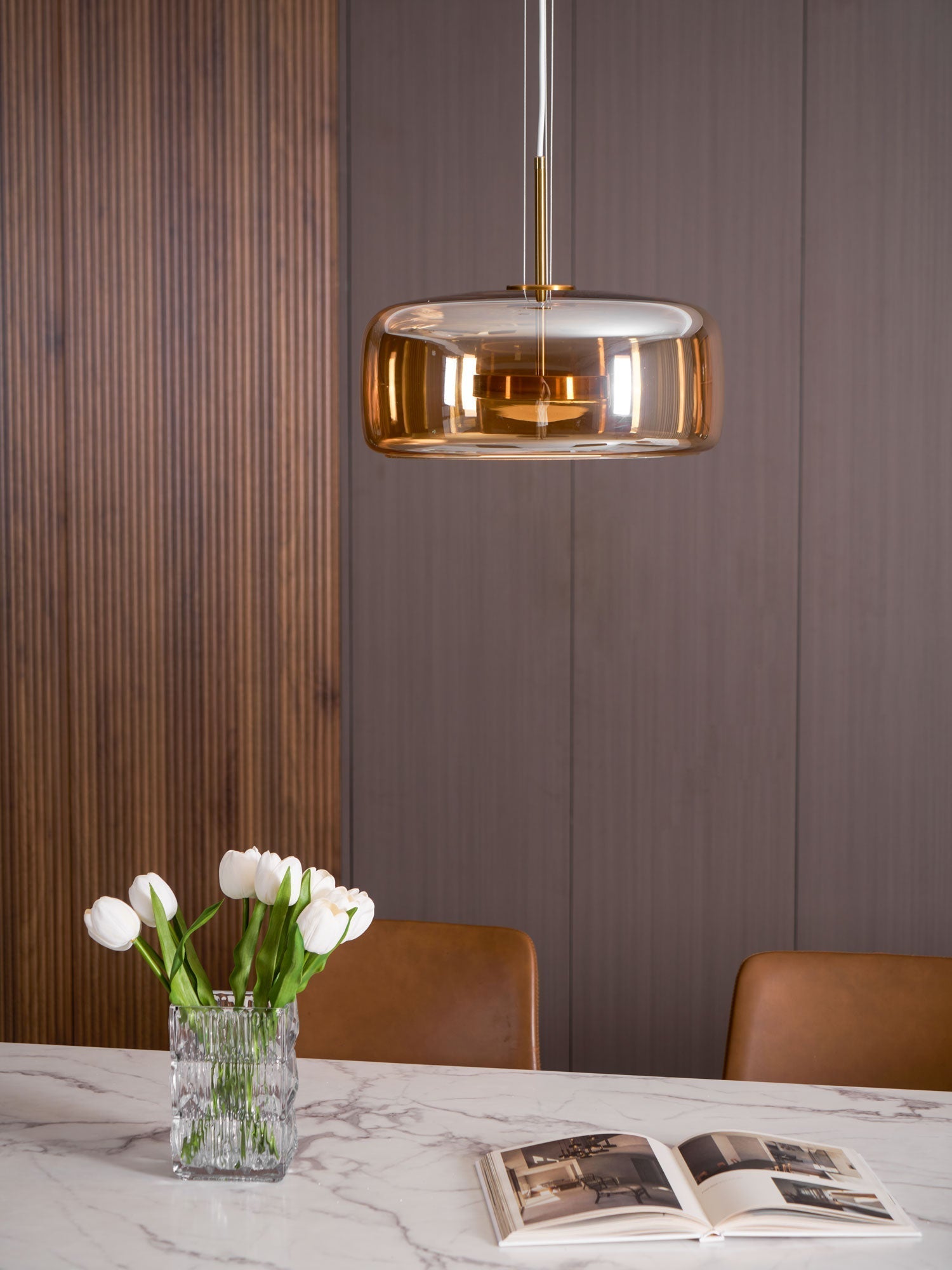 Obsidian Modern Glass Pendant Lamp-Neutral Decor
