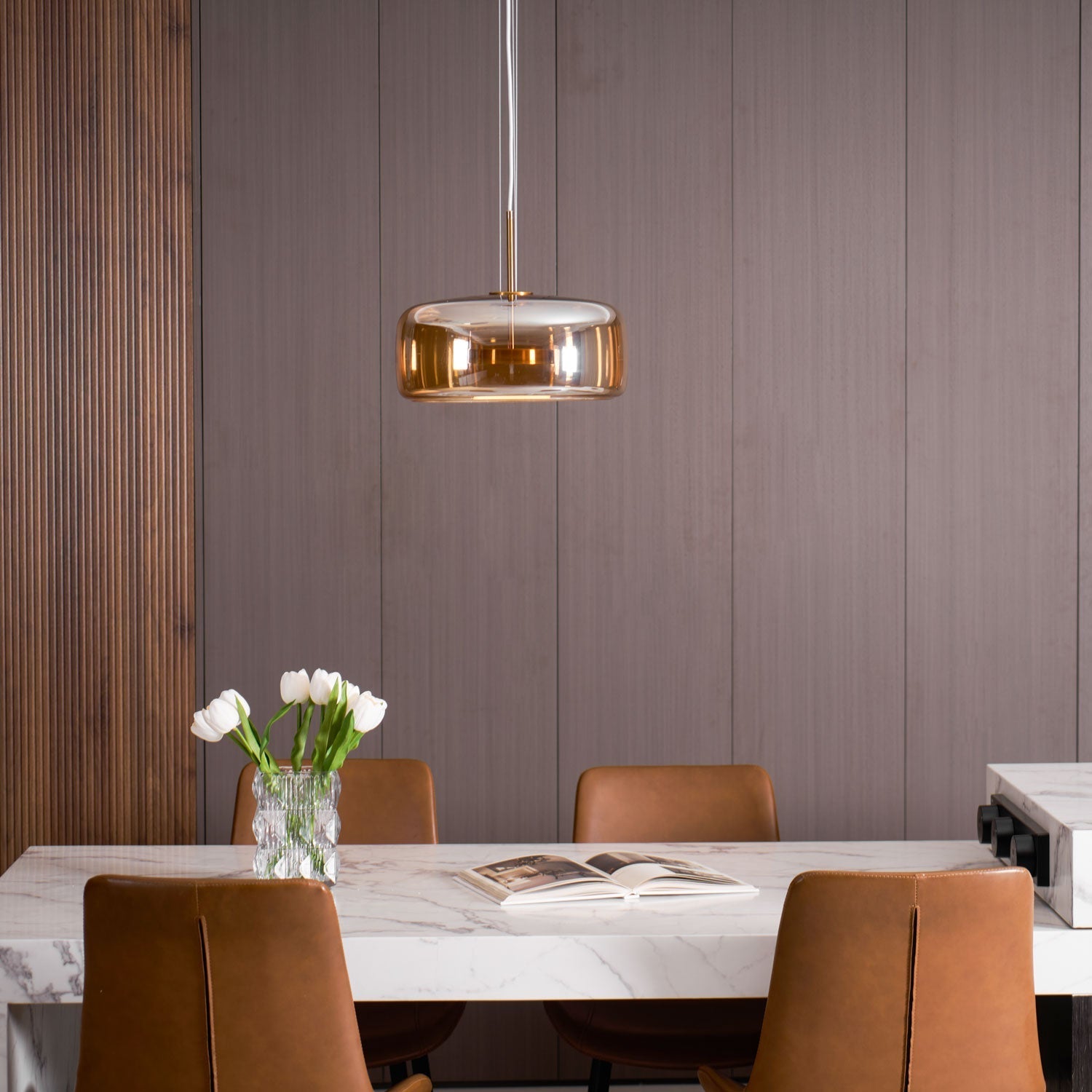 Obsidian Modern Glass Pendant Lamp-Neutral Decor