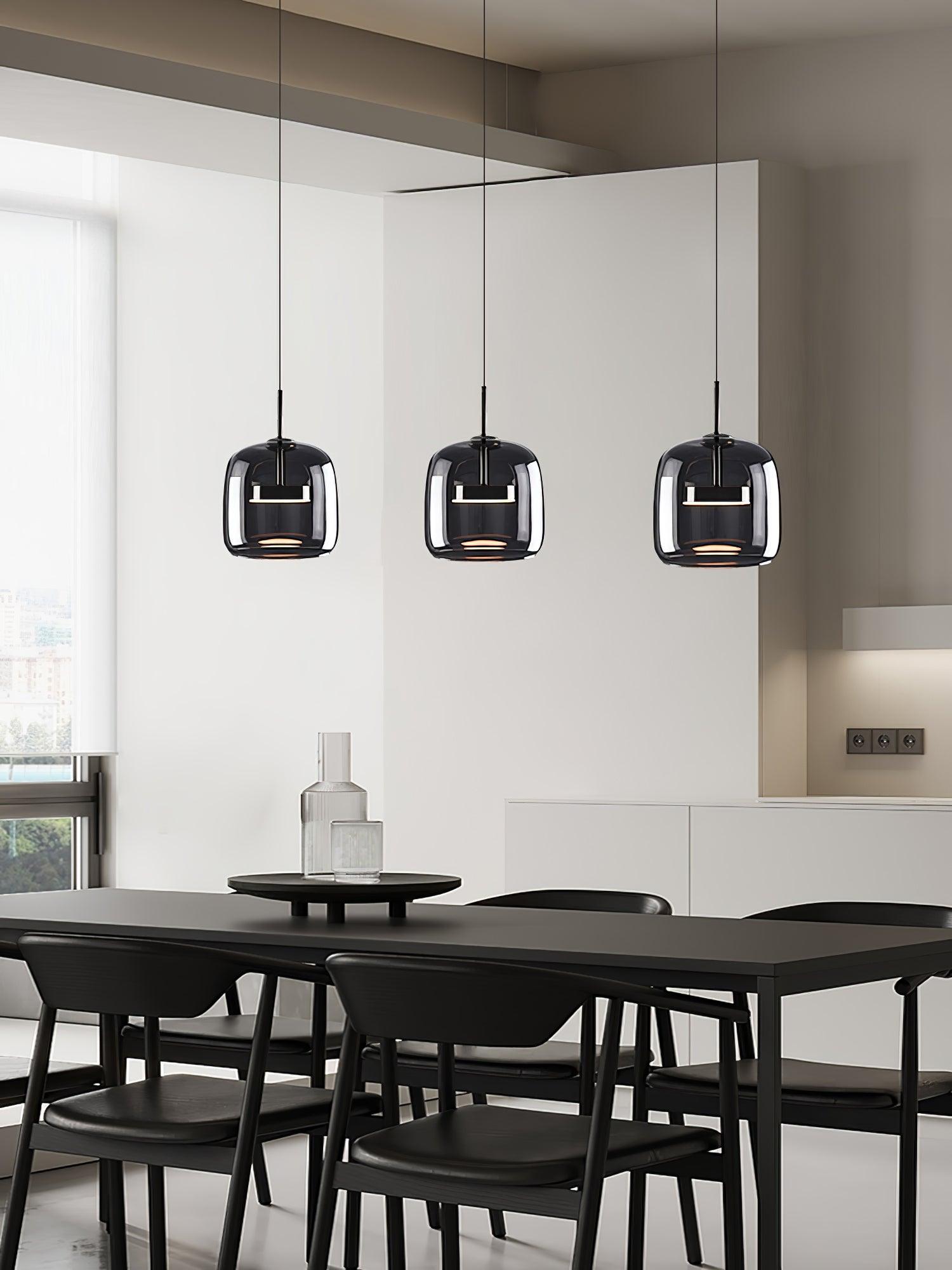 Obsidian Modern Glass Pendant Lamp-Neutral Decor