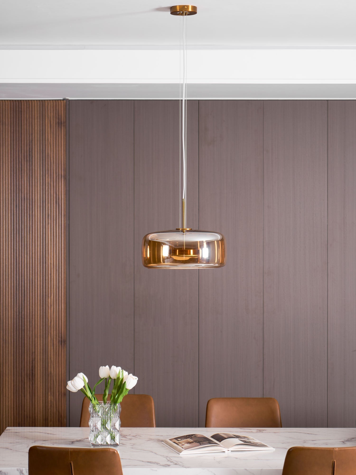 Obsidian Modern Glass Pendant Lamp-Neutral Decor
