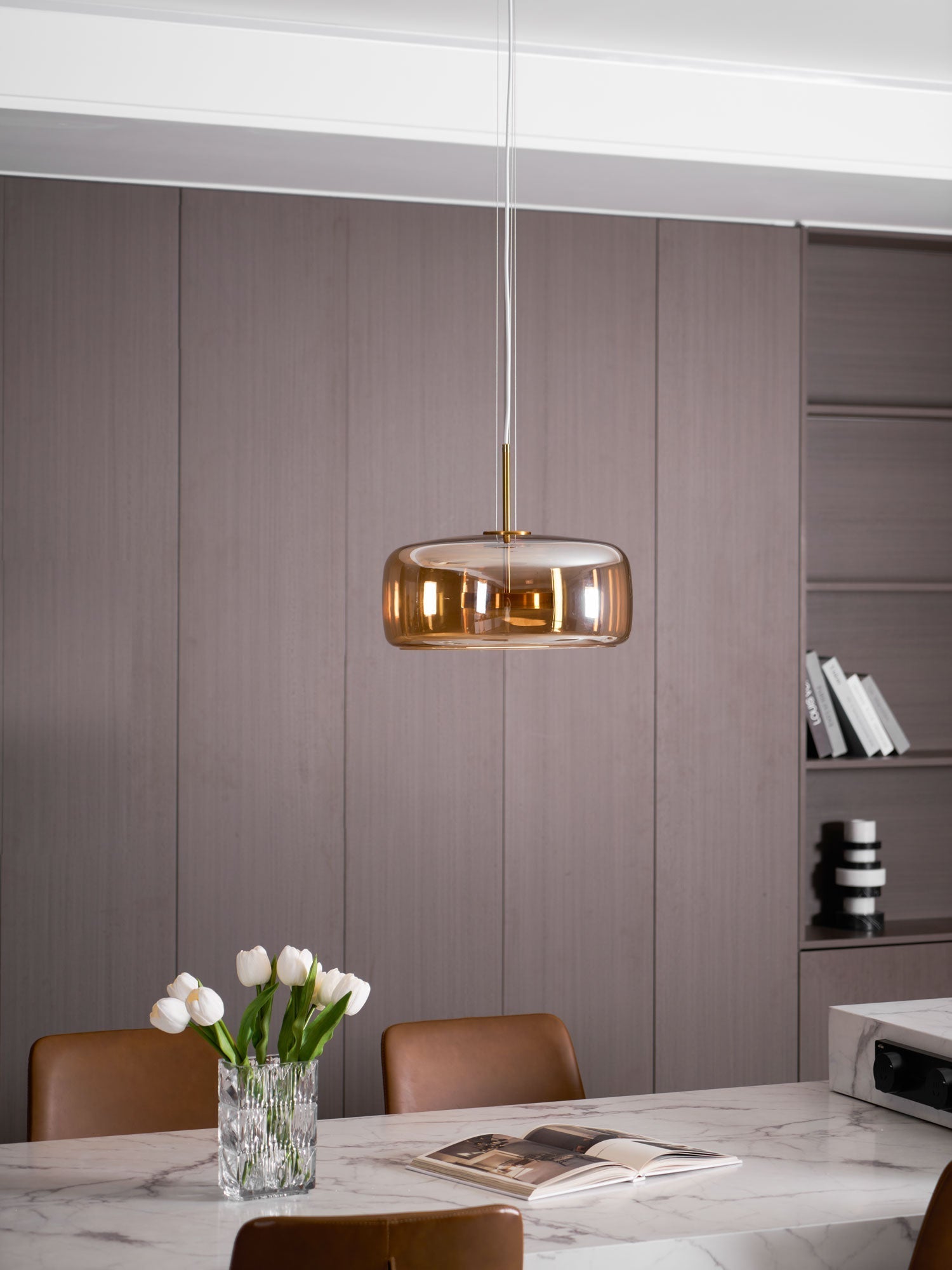 Obsidian Modern Glass Pendant Lamp-Neutral Decor