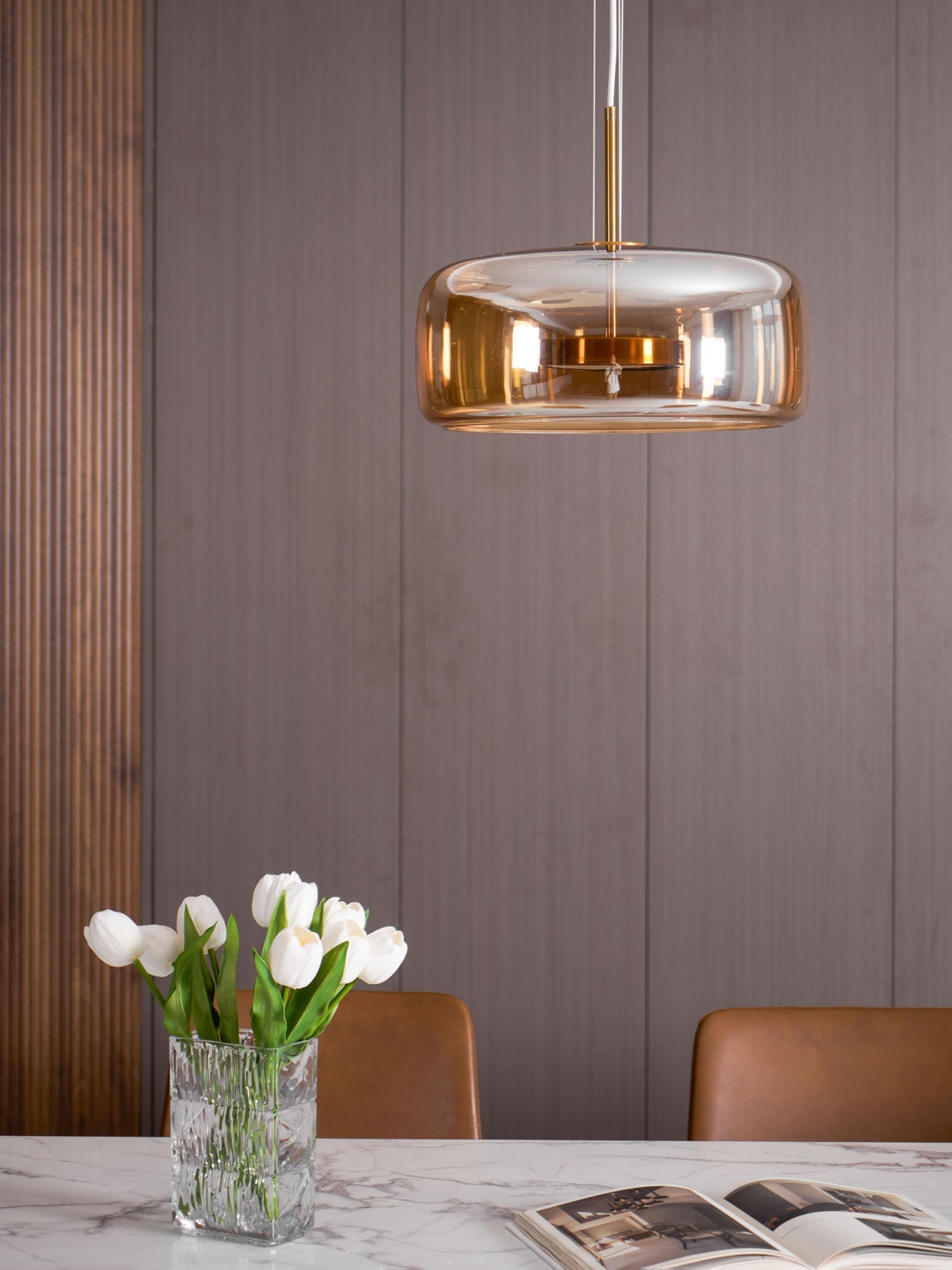 Obsidian Modern Glass Pendant Lamp-Neutral Decor