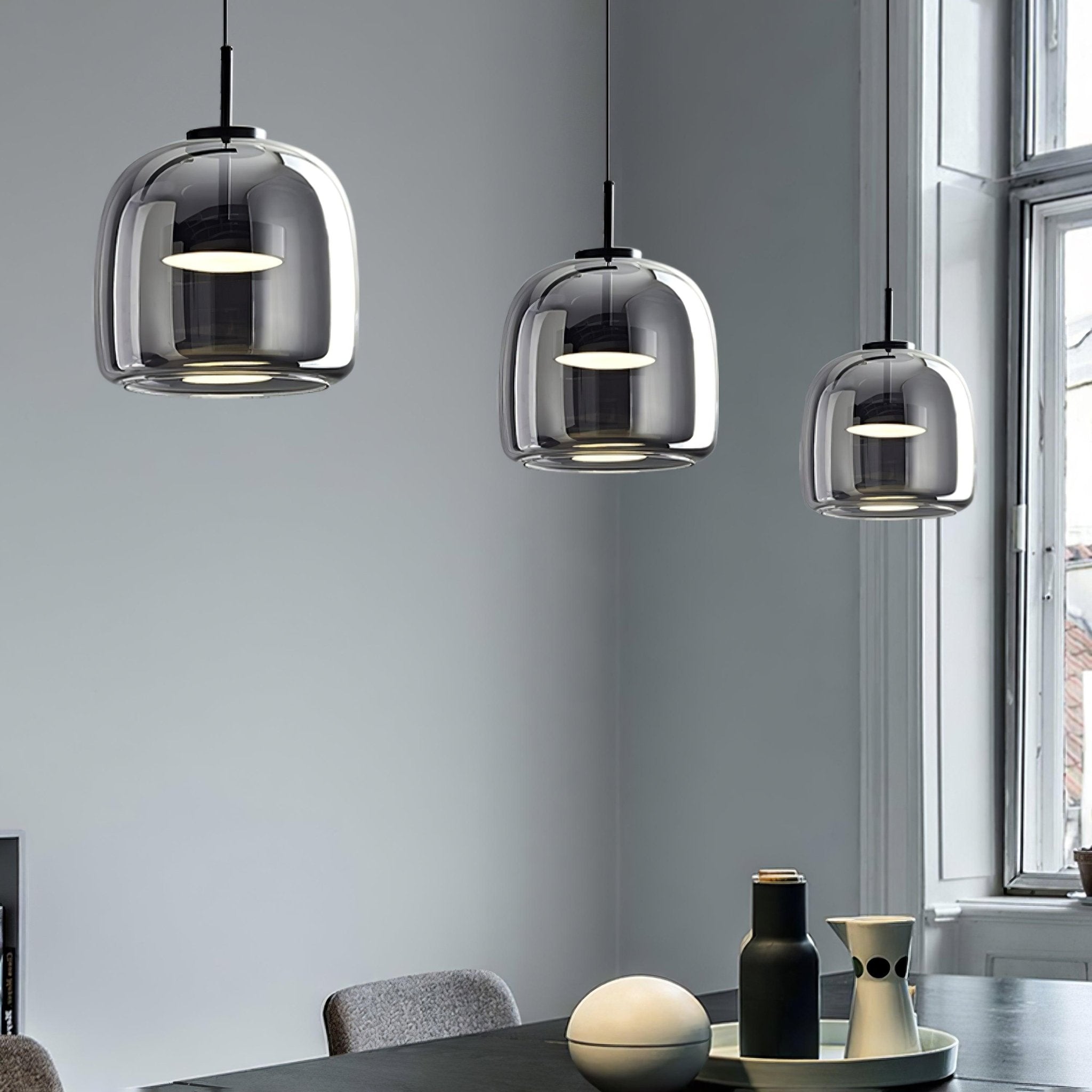 Obsidian Modern Glass Pendant Lamp-Neutral Decor