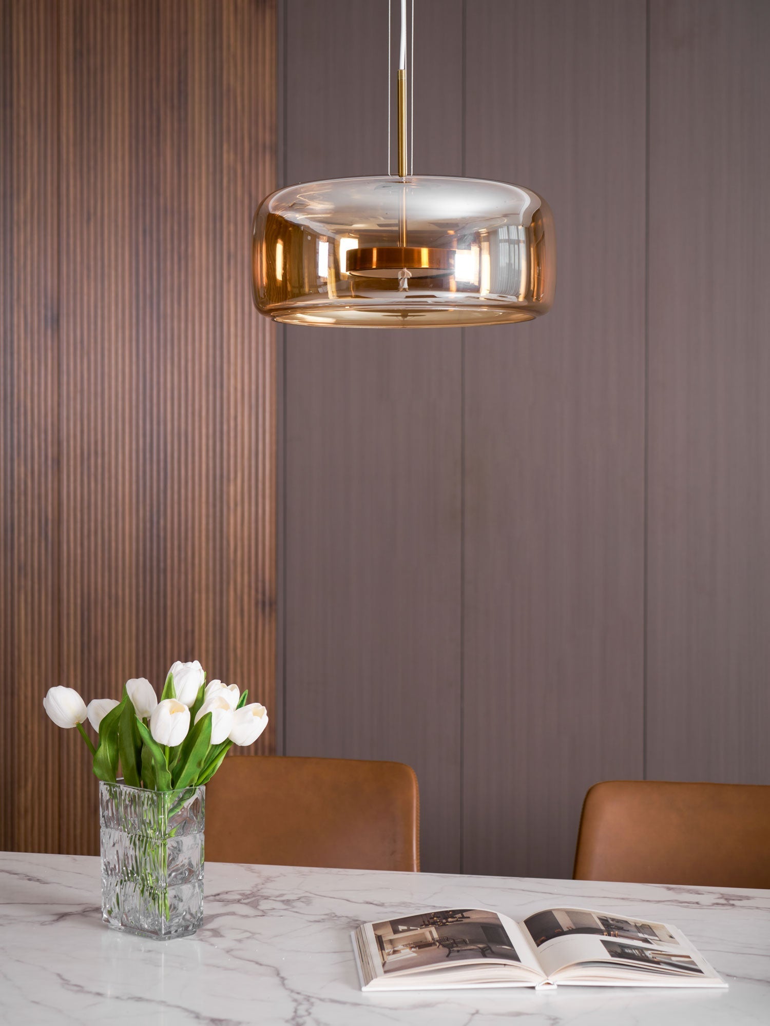 Obsidian Modern Glass Pendant Lamp-Neutral Decor