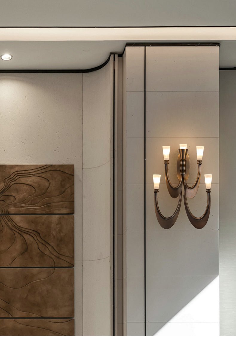 Metropolis Grand Alabaster Sconce-Neutral Decor