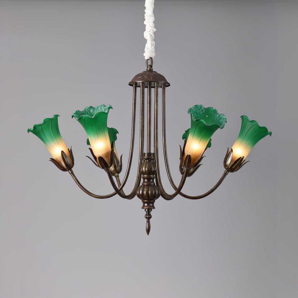 Dimensional view of the 3-head Meyda Chandelier.