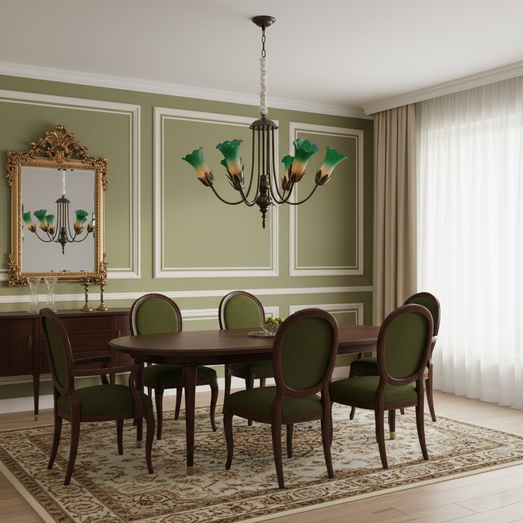 The 3-head configuration of the Meyda Chandelier against a plain background.