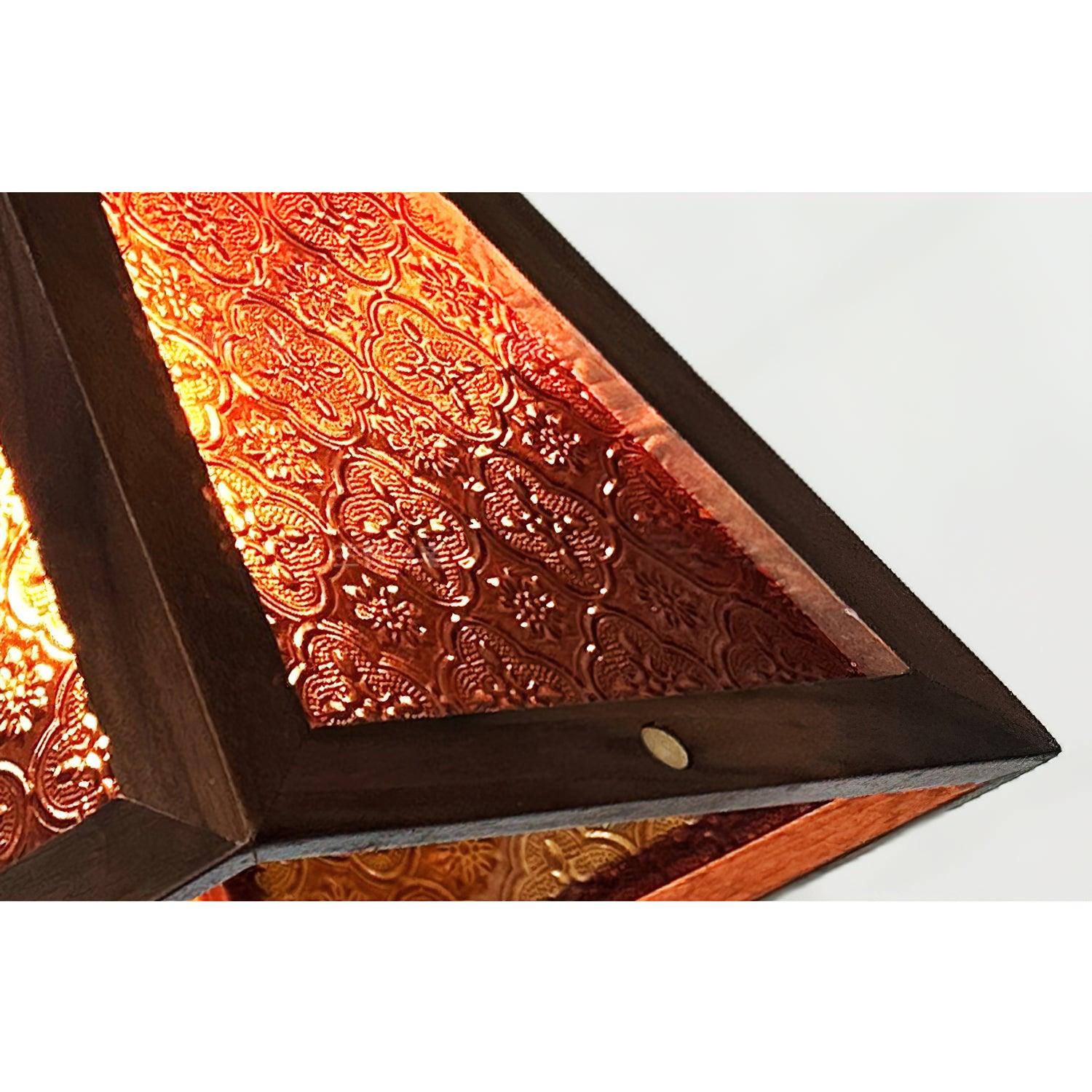 Zilten Elegance Vintage Glass Wood Pendant Light-Neutral Decor