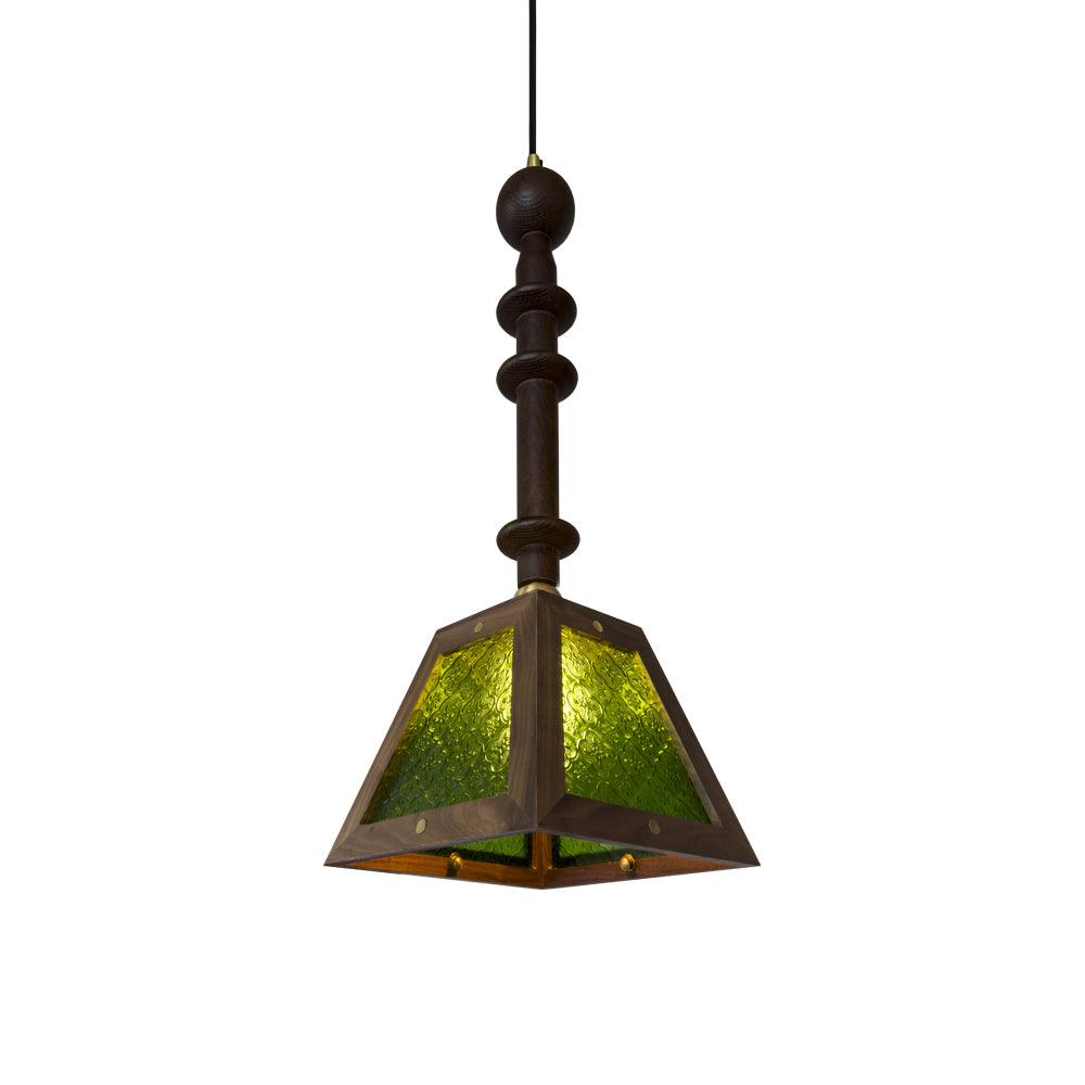 Zilten Elegance Vintage Glass Wood Pendant Light-Neutral Decor