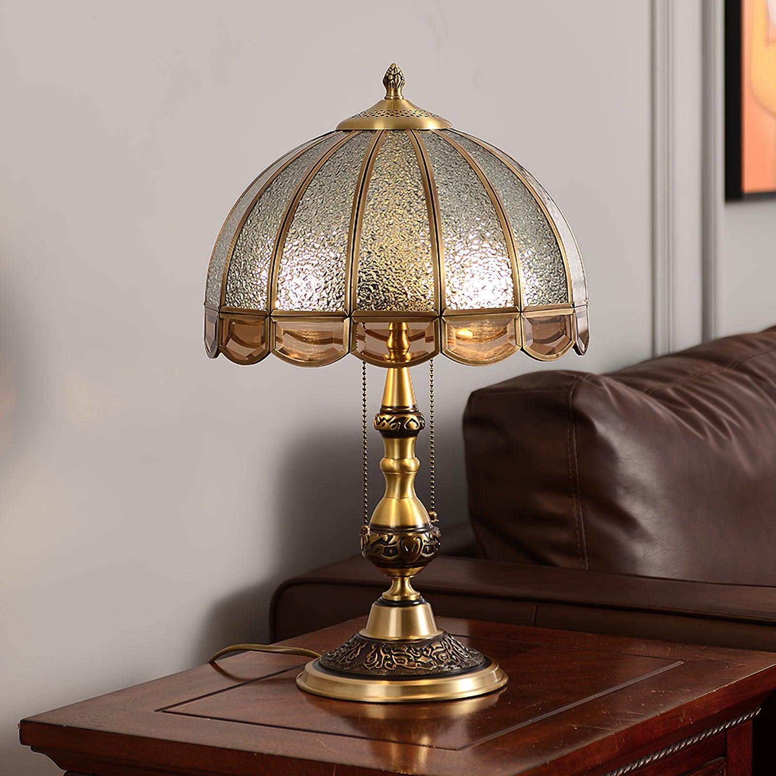 Brillix Brass & Glass Glam Table Lamp-Neutral Decor