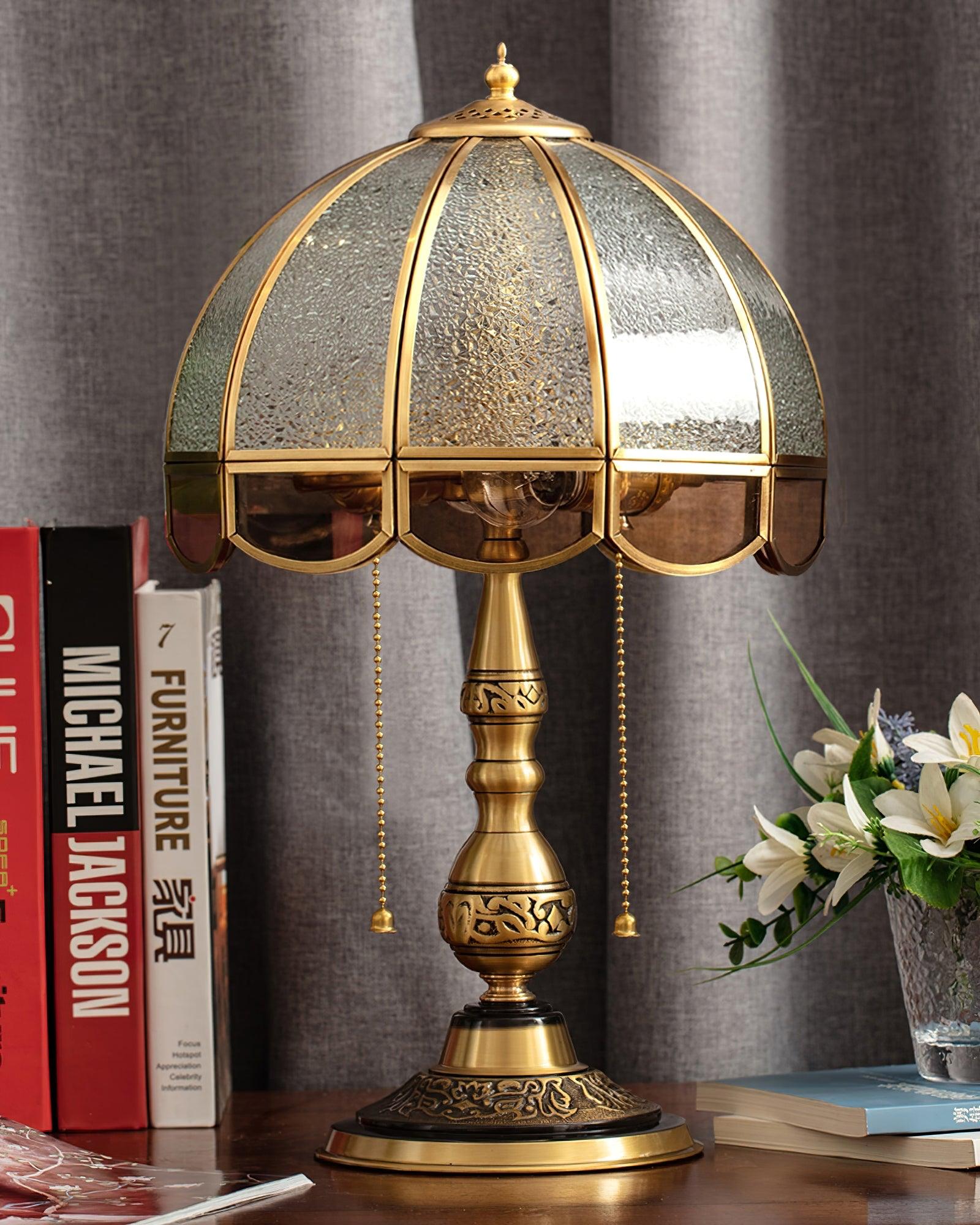 Brillix Brass & Glass Glam Table Lamp-Neutral Decor
