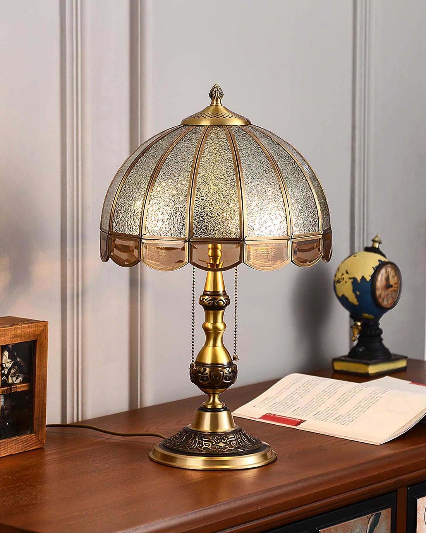 Brillix Brass & Glass Glam Table Lamp-Neutral Decor
