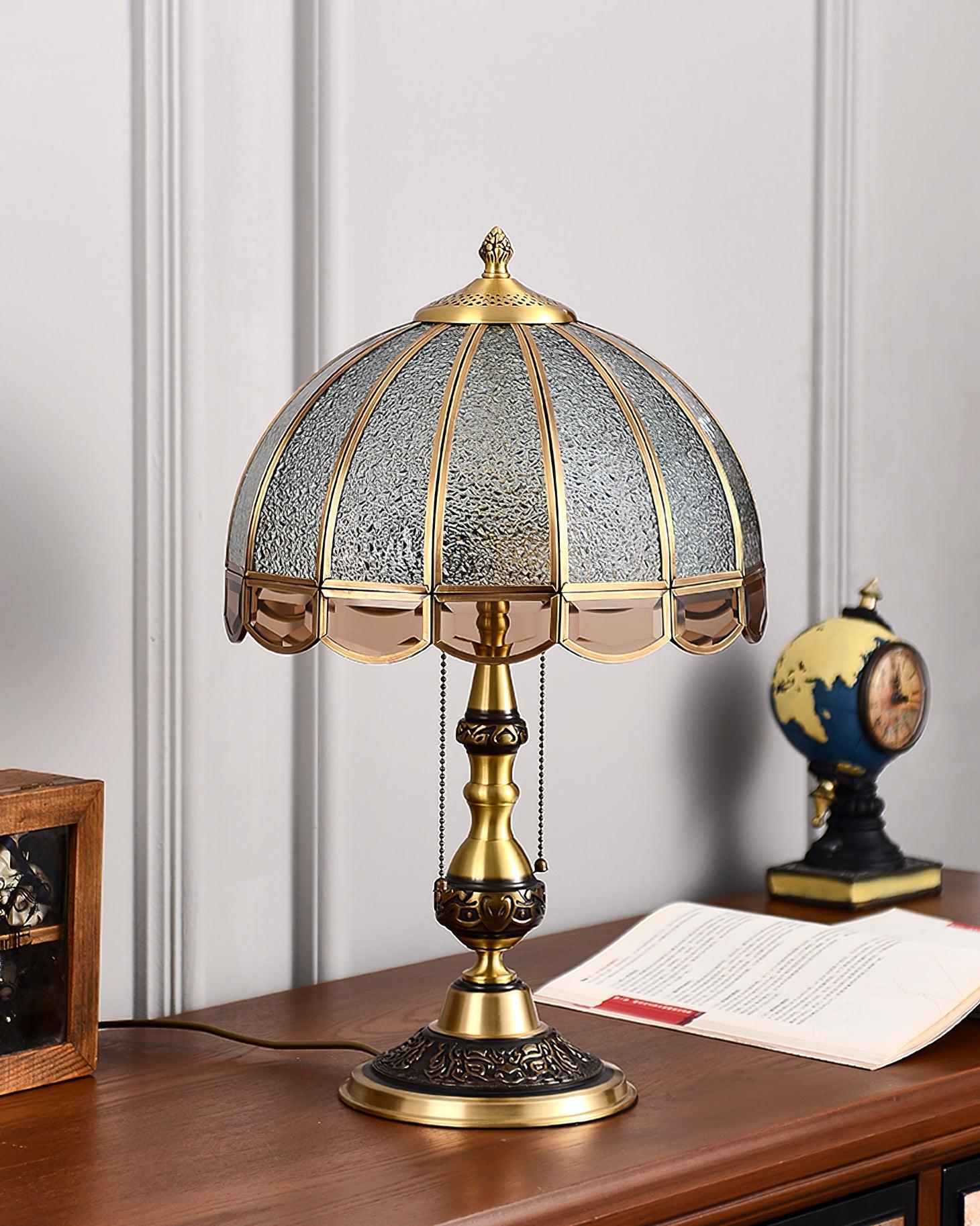 Brillix Brass & Glass Glam Table Lamp-Neutral Decor