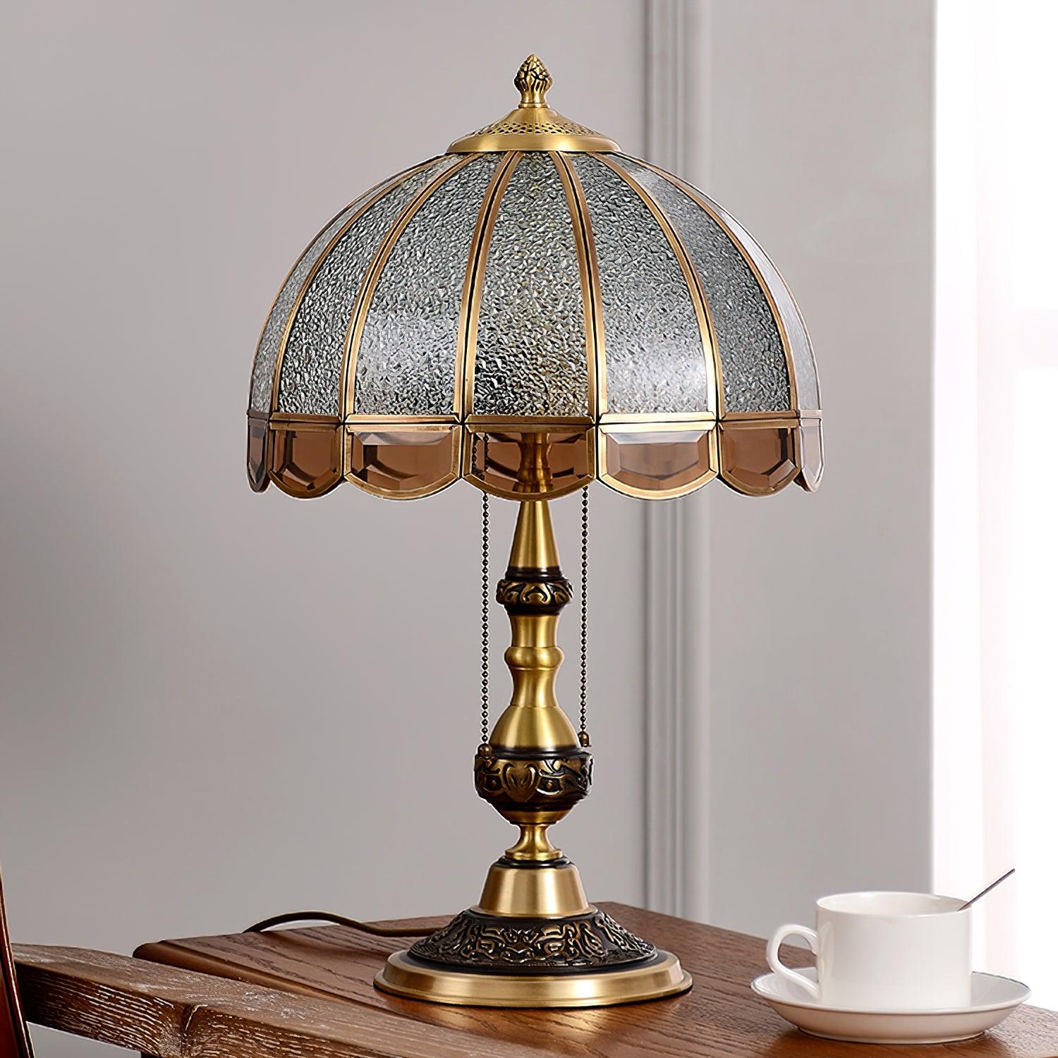 Brillix Brass & Glass Glam Table Lamp-Neutral Decor