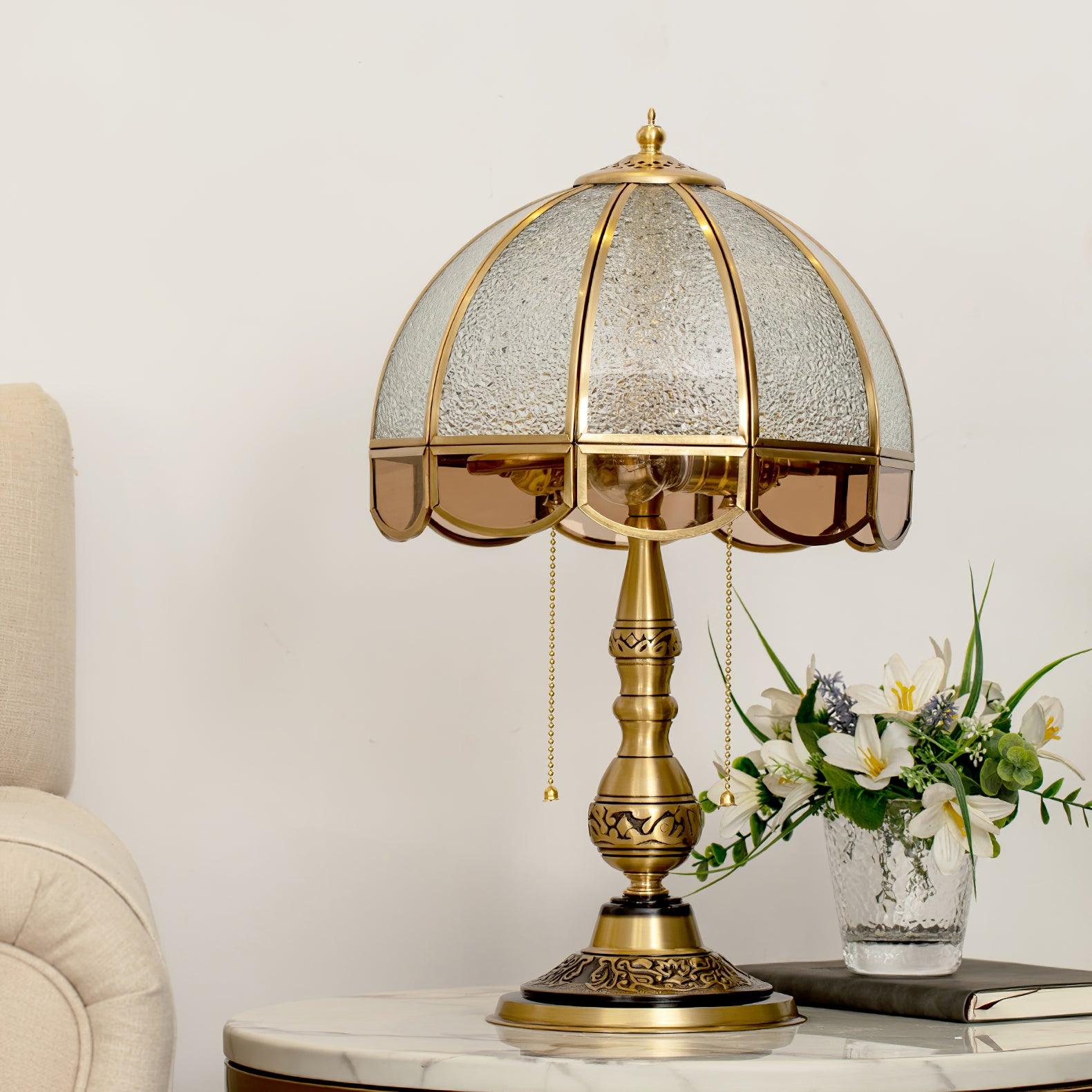 Brillix Brass & Glass Glam Table Lamp-Neutral Decor