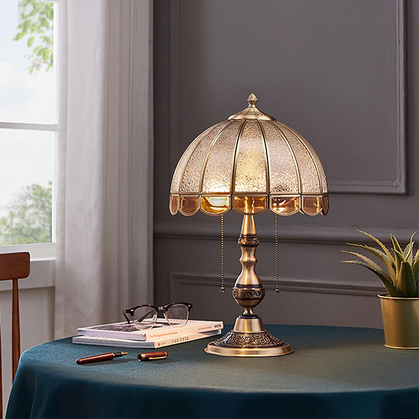 Brillix Brass & Glass Glam Table Lamp-Neutral Decor
