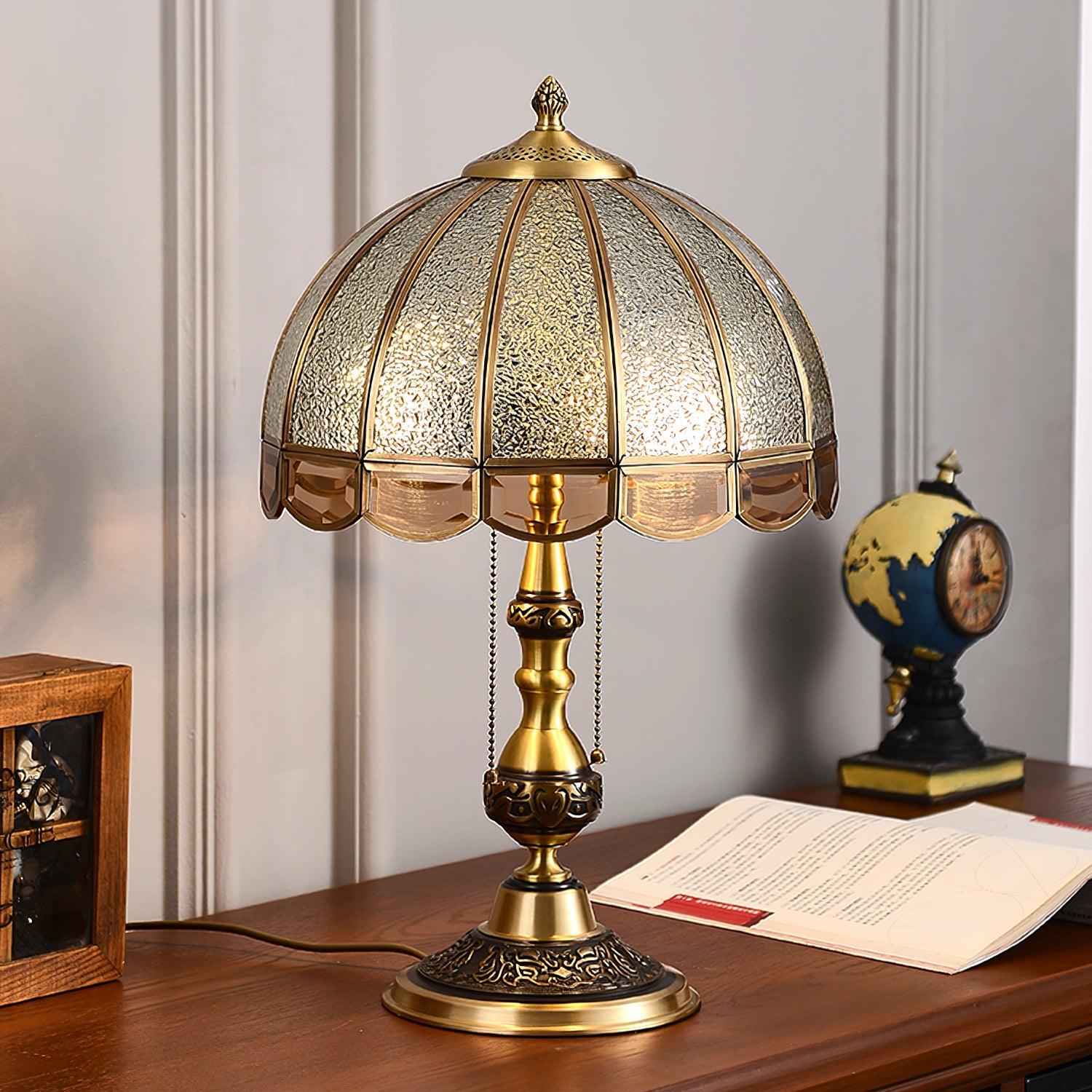 Brillix Brass & Glass Glam Table Lamp-Neutral Decor