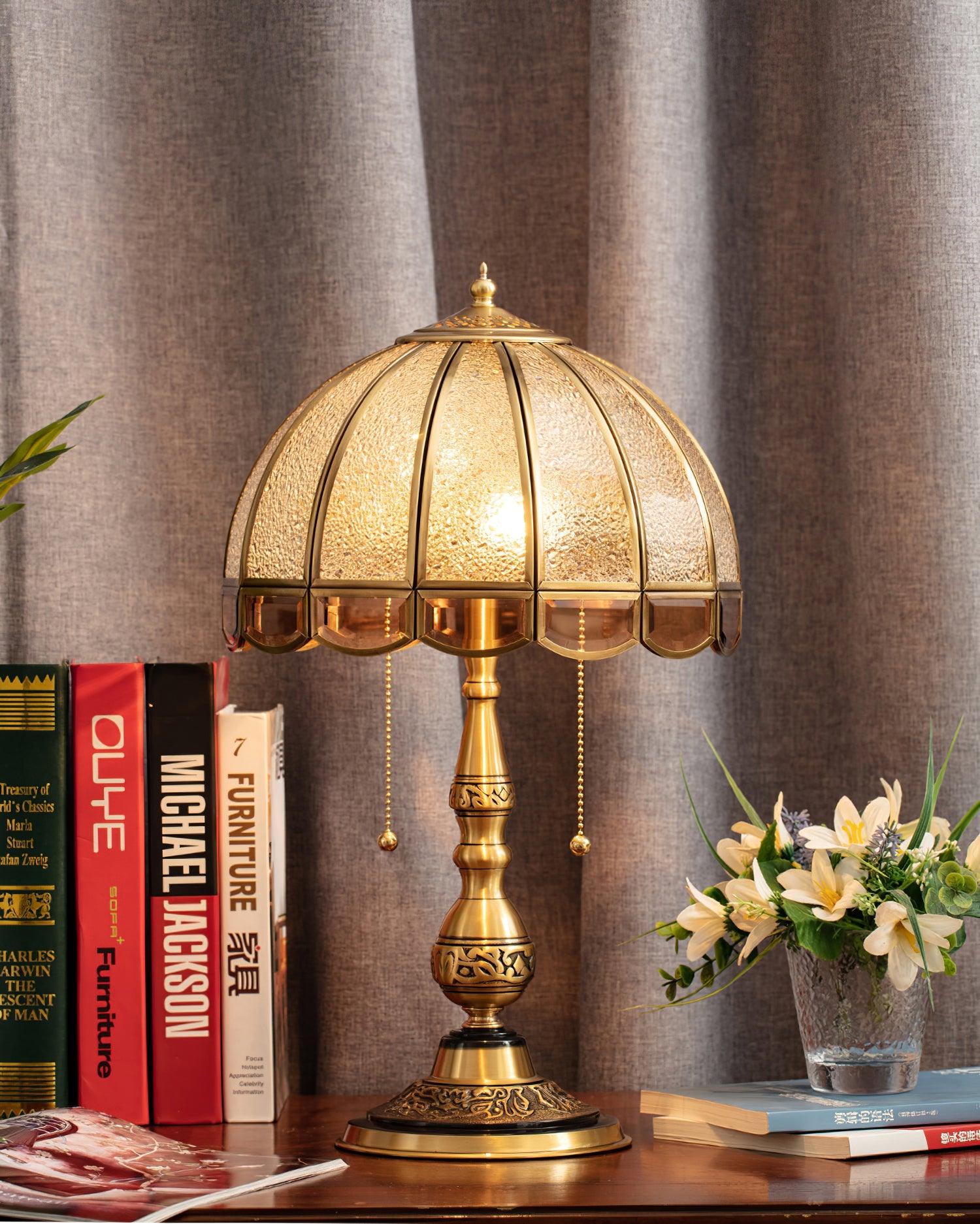 Brillix Brass & Glass Glam Table Lamp-Neutral Decor