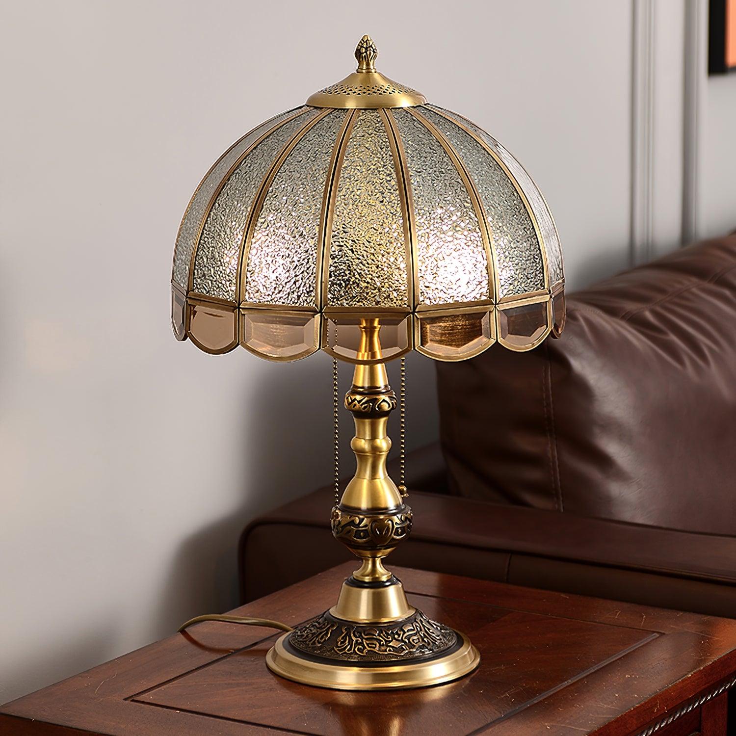 Brillix Brass & Glass Glam Table Lamp-Neutral Decor