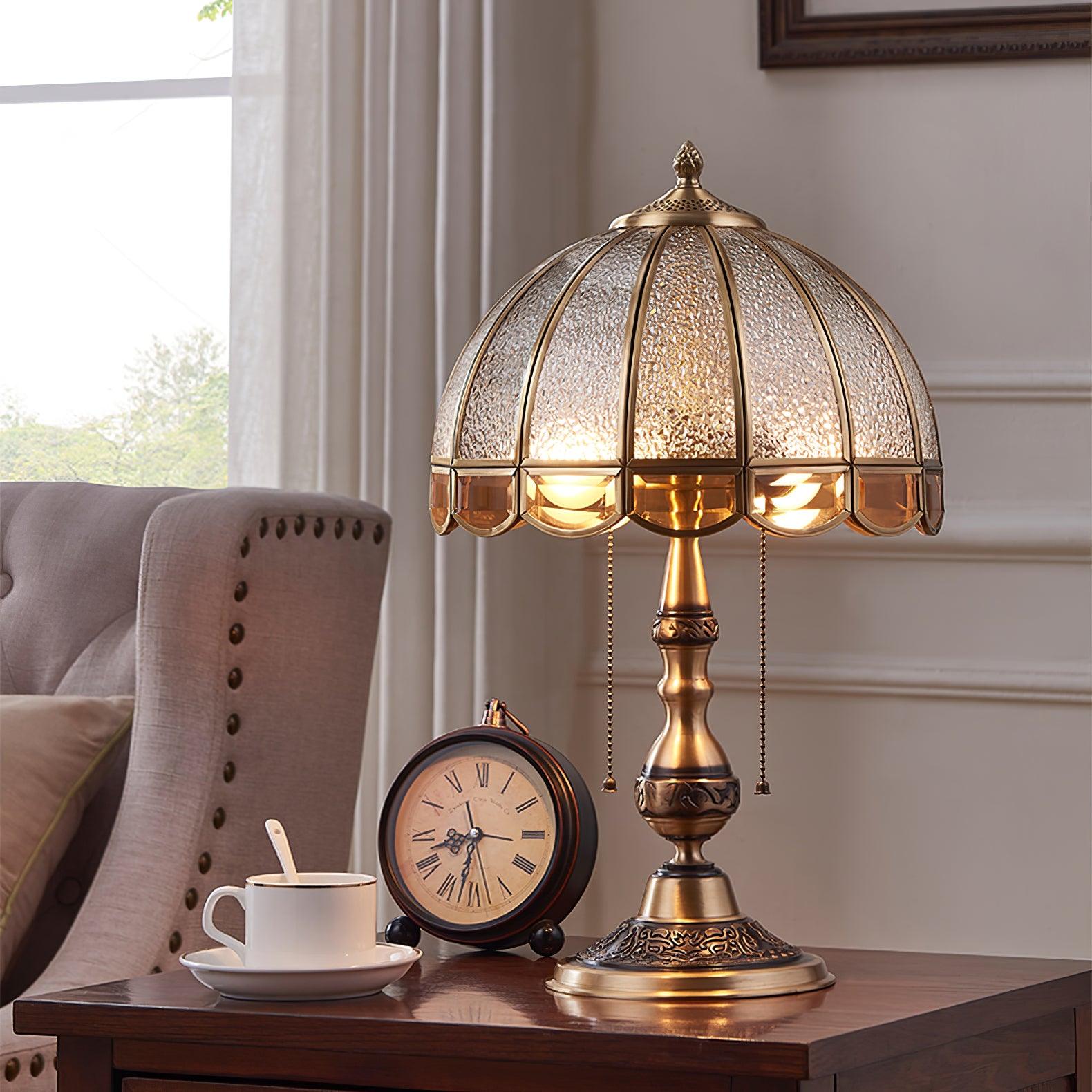 Brillix Brass & Glass Glam Table Lamp-Neutral Decor