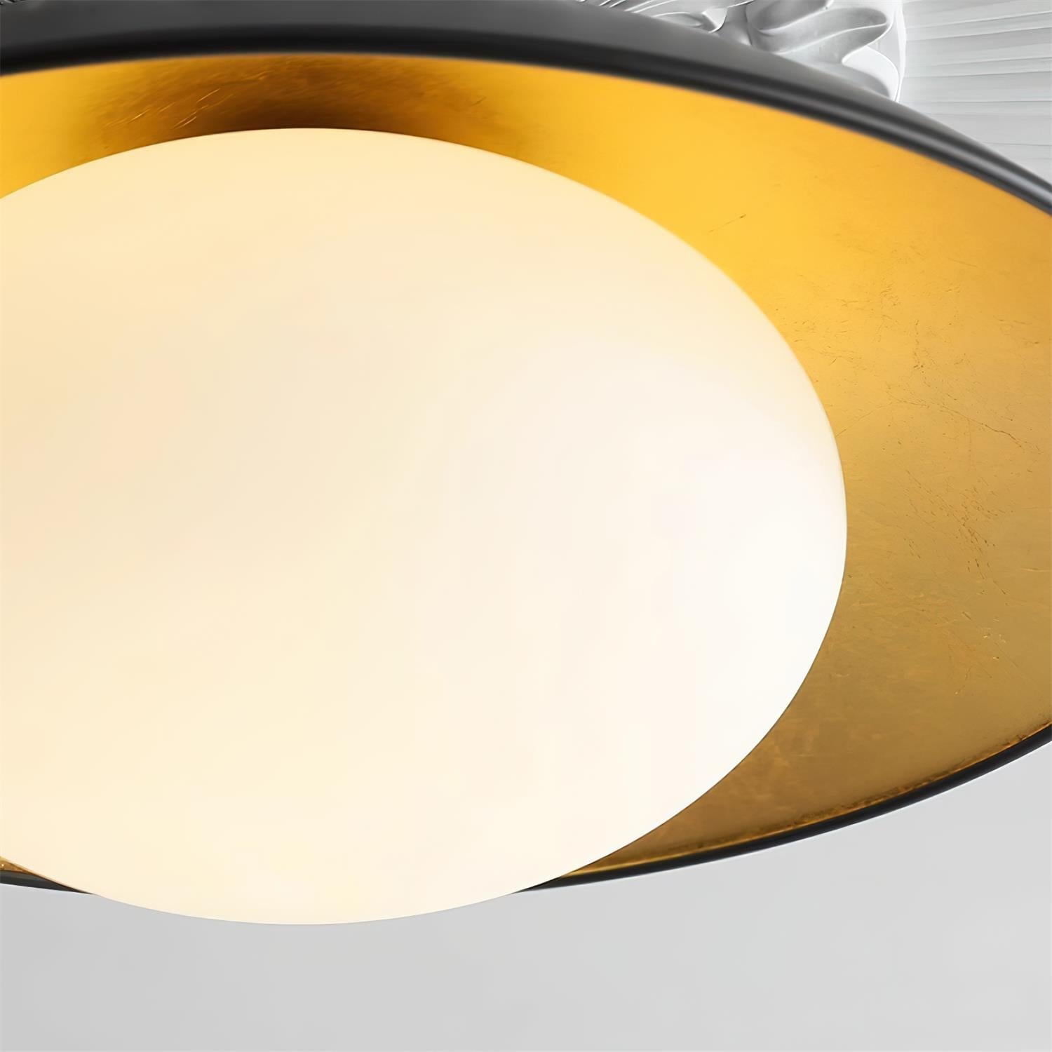 Ceiling Light Metal Canopy Glass Globe Modern Minimalist