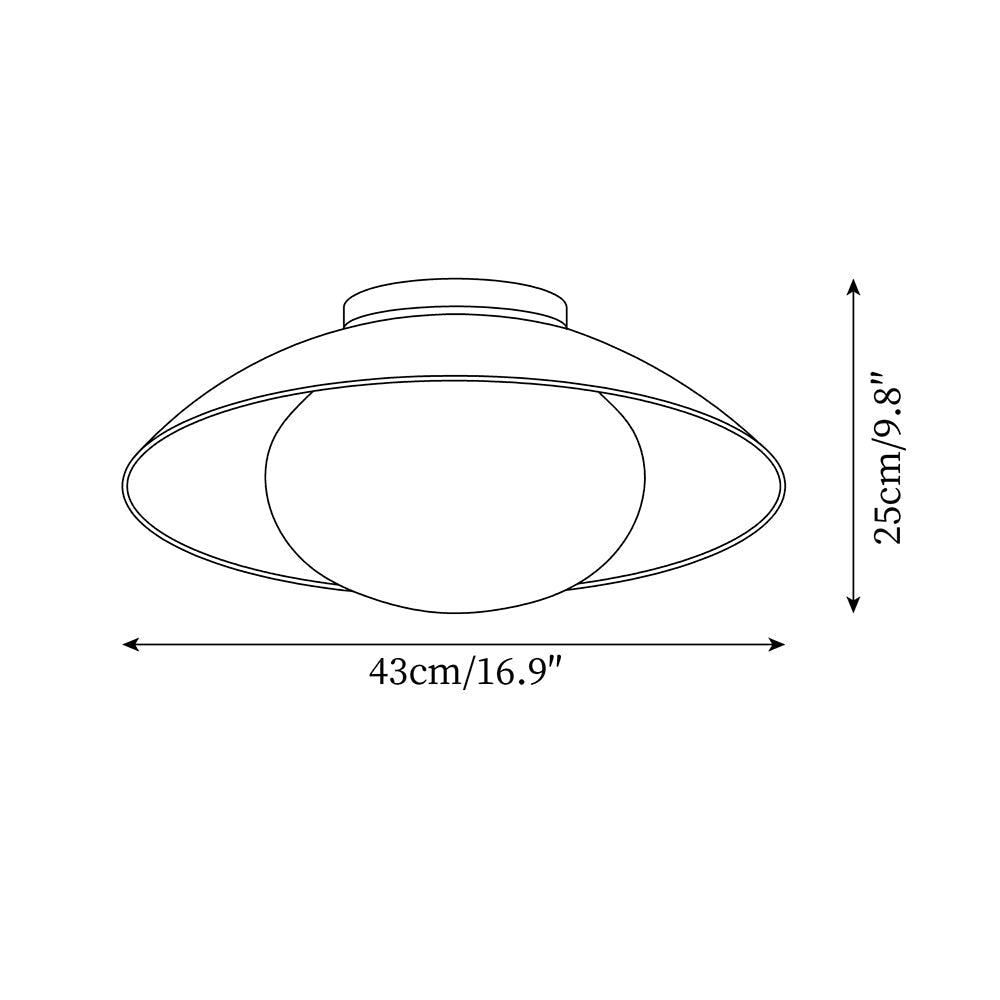 Ceiling Light Metal Canopy Glass Globe Modern Minimalist