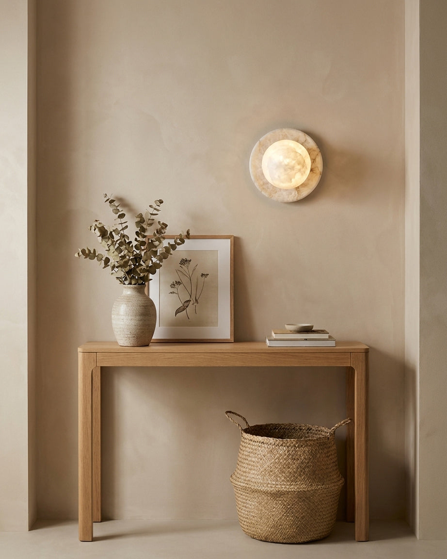 Selene Ball Alabaster Wall Sconce