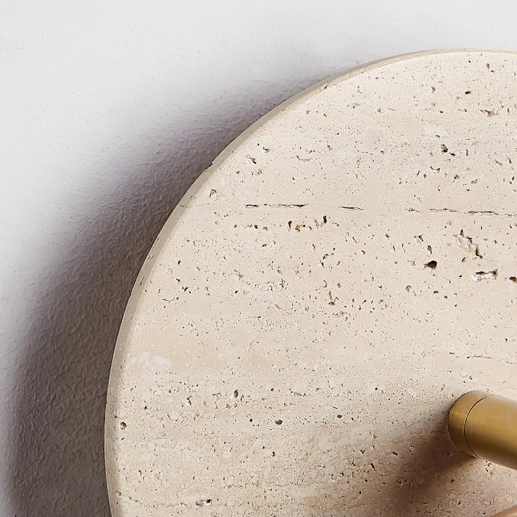 Travertine & Wood Wall Lamp