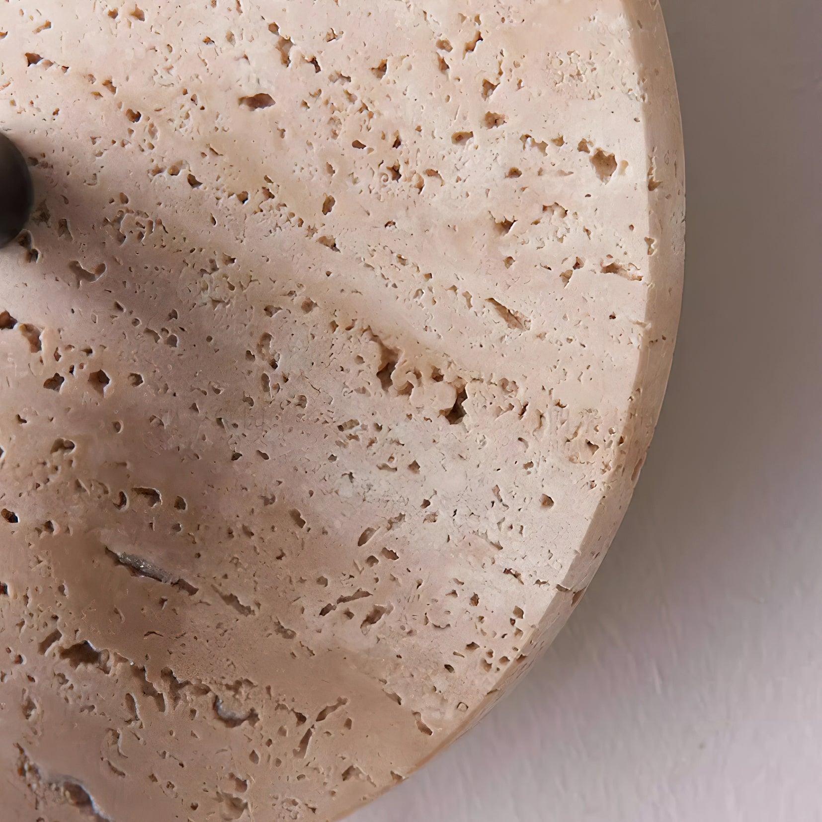 Travertine & Wood Wall Lamp