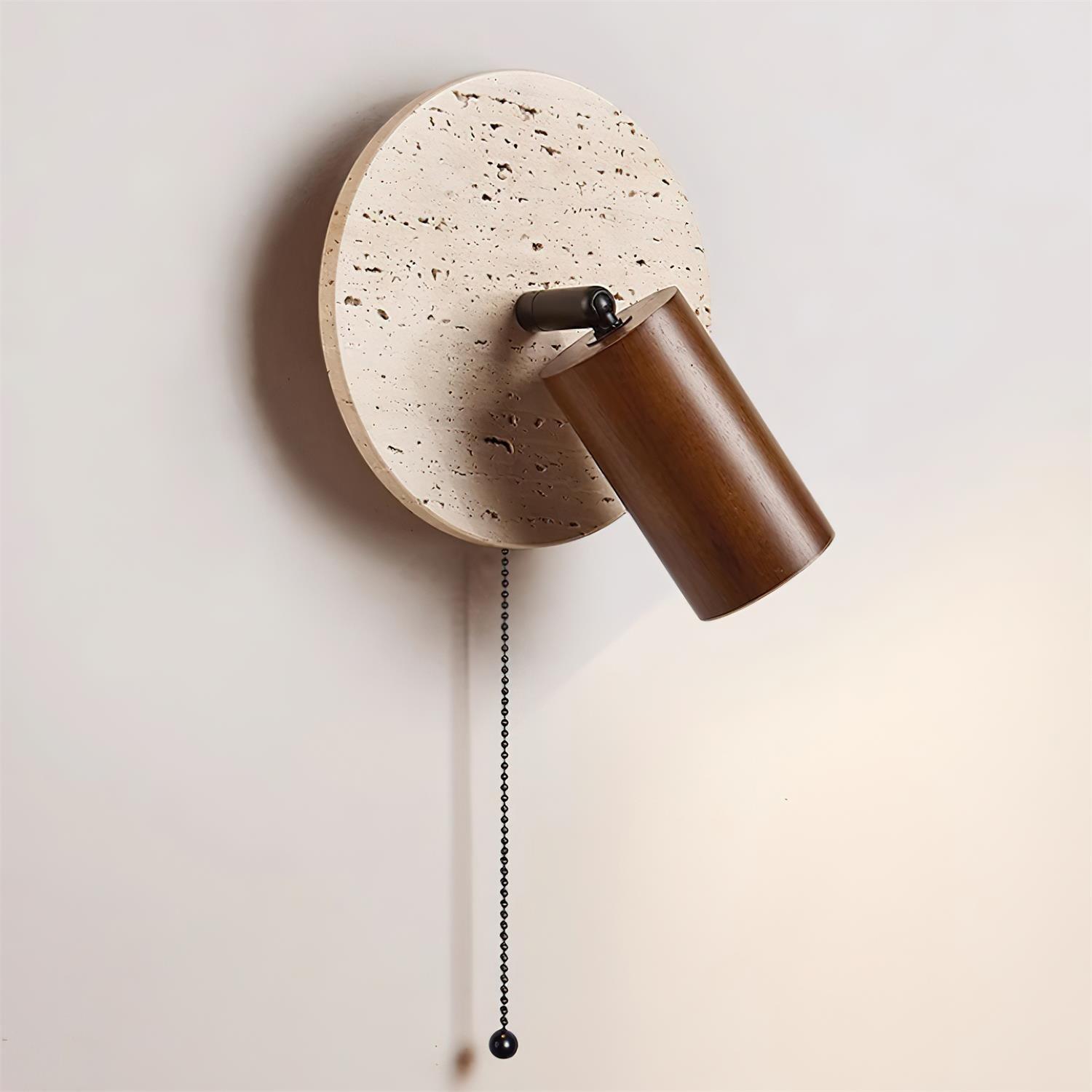 Romino Disc Swing Travertine Wall Light-Neutral Decor