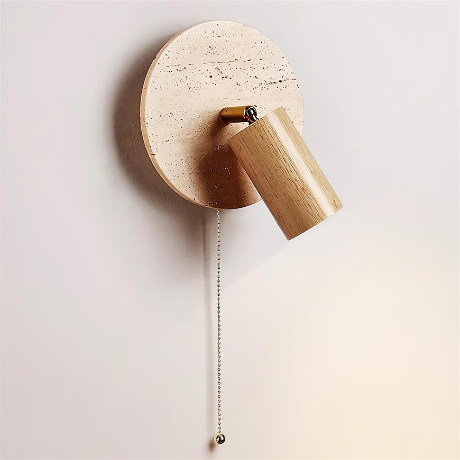 Romino Disc Swing Travertine Wall Light-Neutral Decor