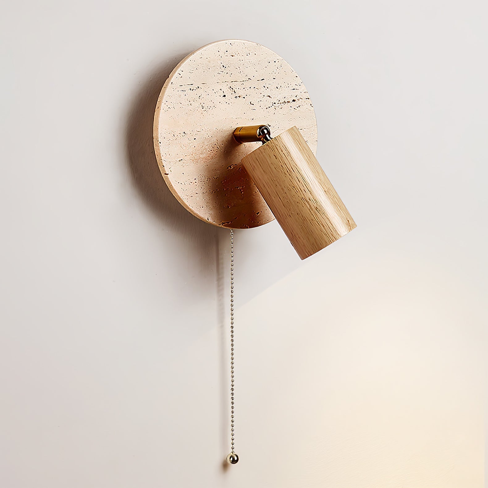 Romino Disc Swing Travertine Wall Light-Neutral Decor