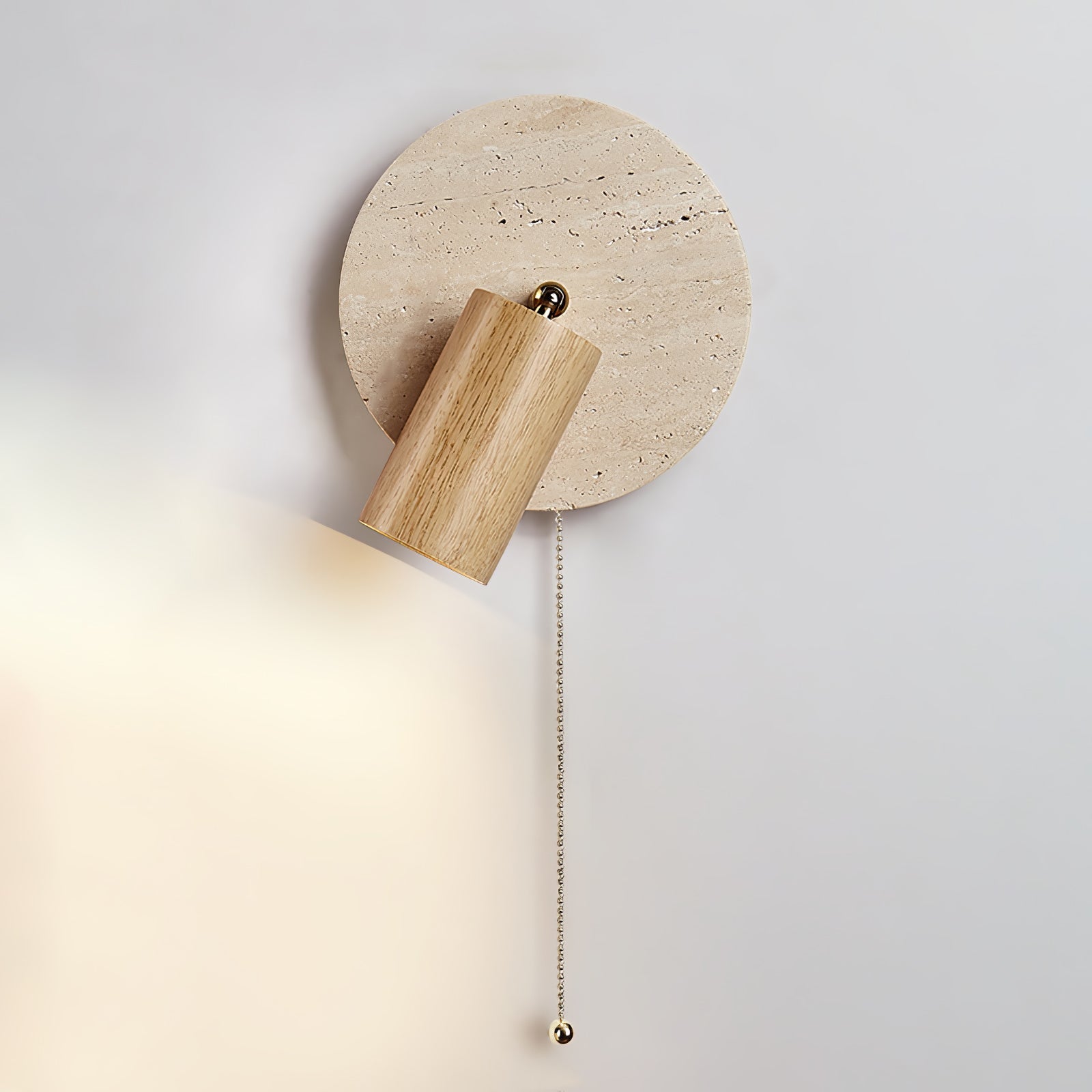 Romino Disc Swing Travertine Wall Light-Neutral Decor