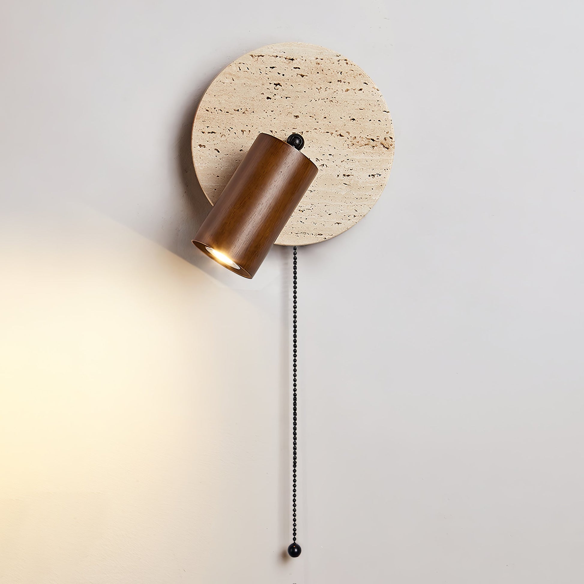 Romino Disc Swing Travertine Wall Light-Neutral Decor