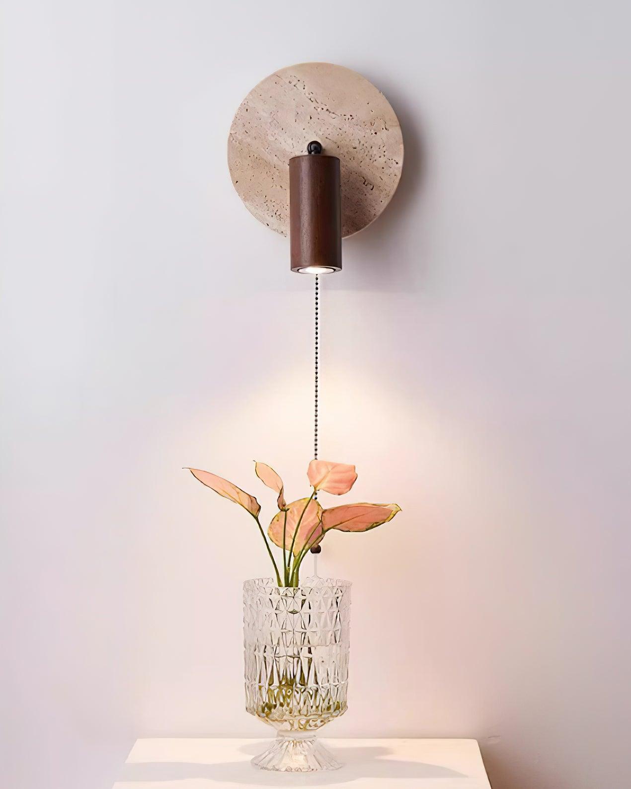 Romino Disc Swing Travertine Wall Light-Neutral Decor