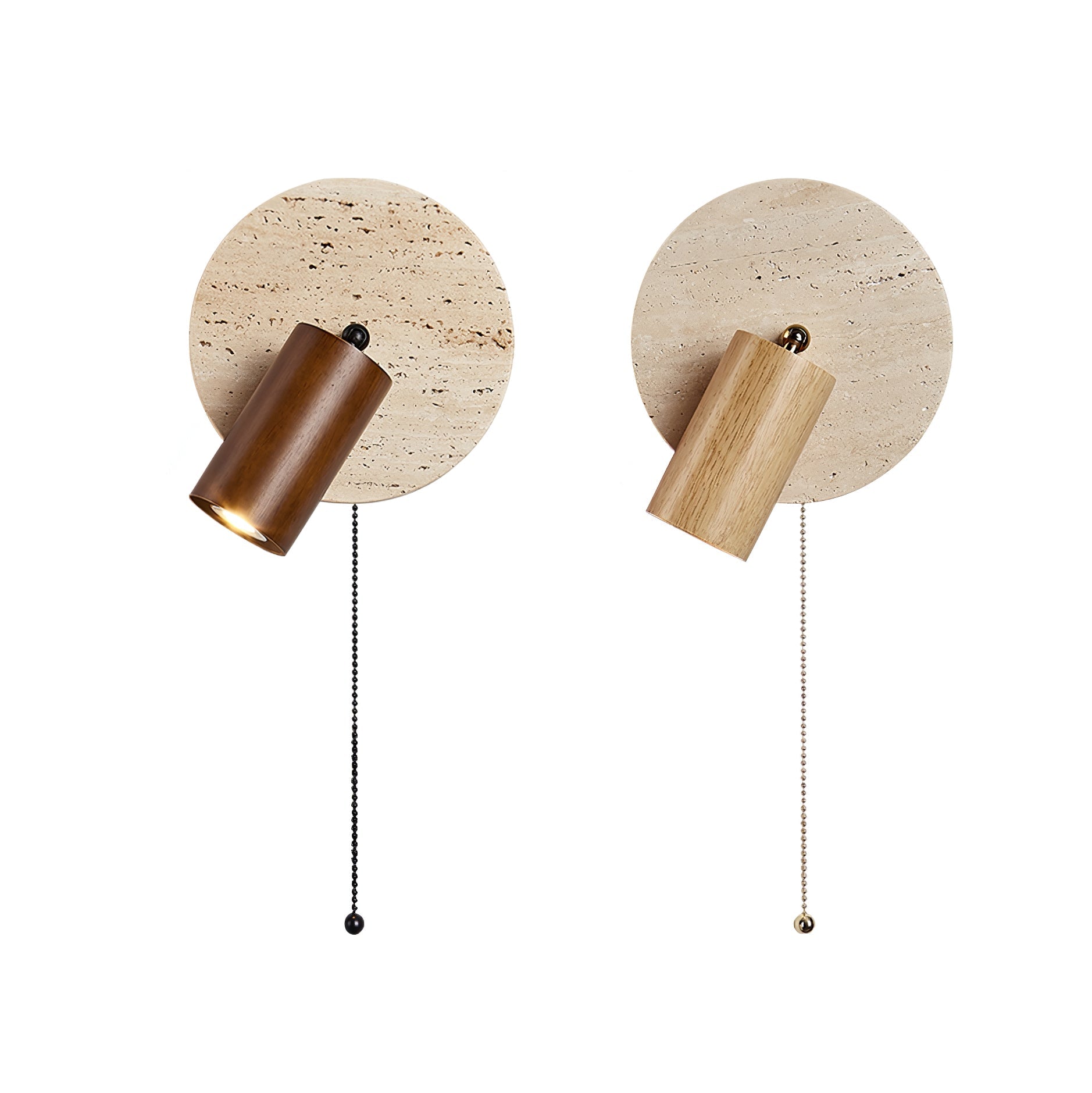 Romino Disc Swing Travertine Wall Light-Neutral Decor
