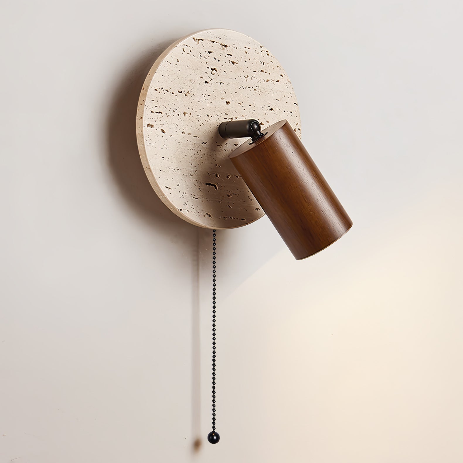Romino Disc Swing Travertine Wall Light-Neutral Decor
