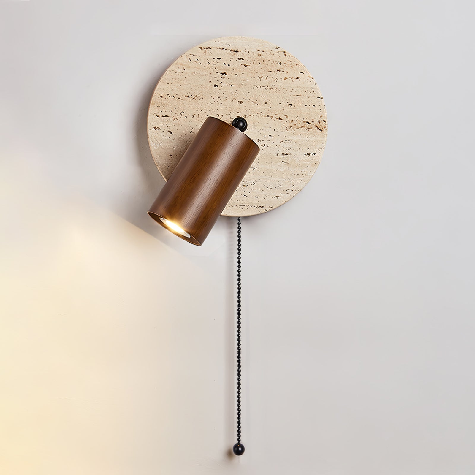 Romino Disc Swing Travertine Wall Light-Neutral Decor
