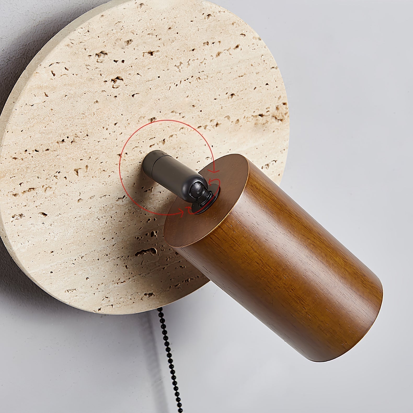Romino Disc Swing Travertine Wall Light-Neutral Decor