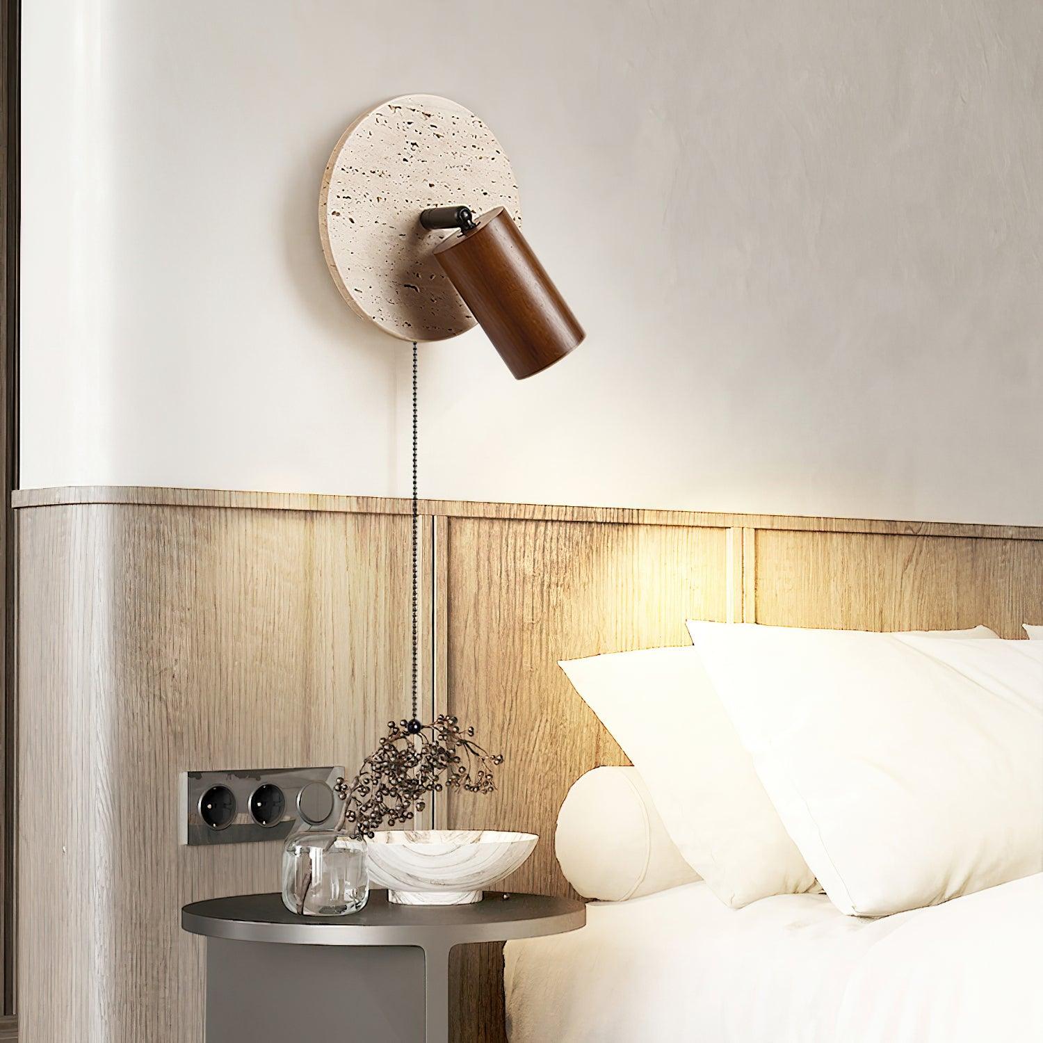 Romino Disc Swing Travertine Wall Light-Neutral Decor