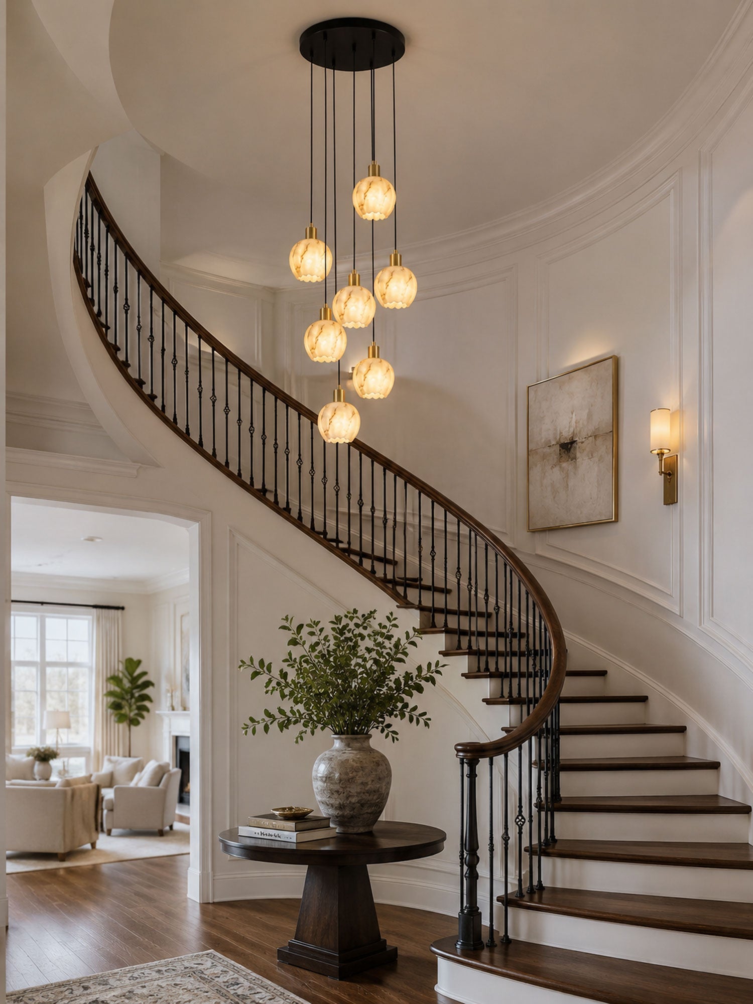 Mian Alabaster Pendant Lamp-Neutral Decor