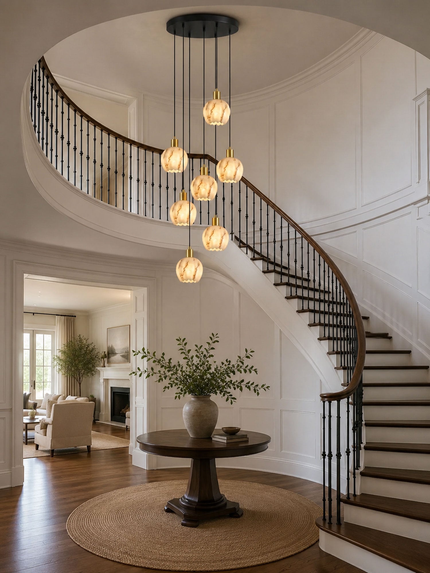 Mian Alabaster Pendant Lamp-Neutral Decor