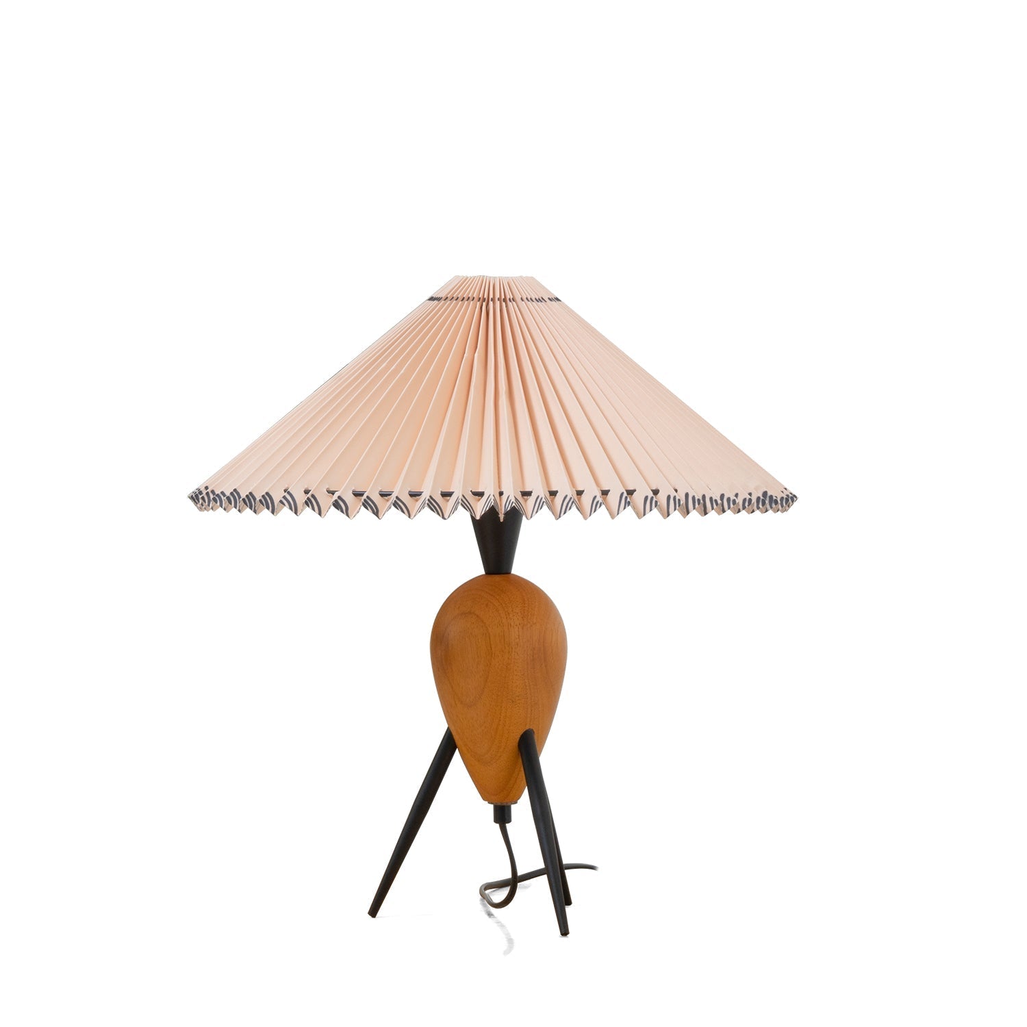 Elyse Wood & Fabric Retro Table Lamp-Neutral Decor