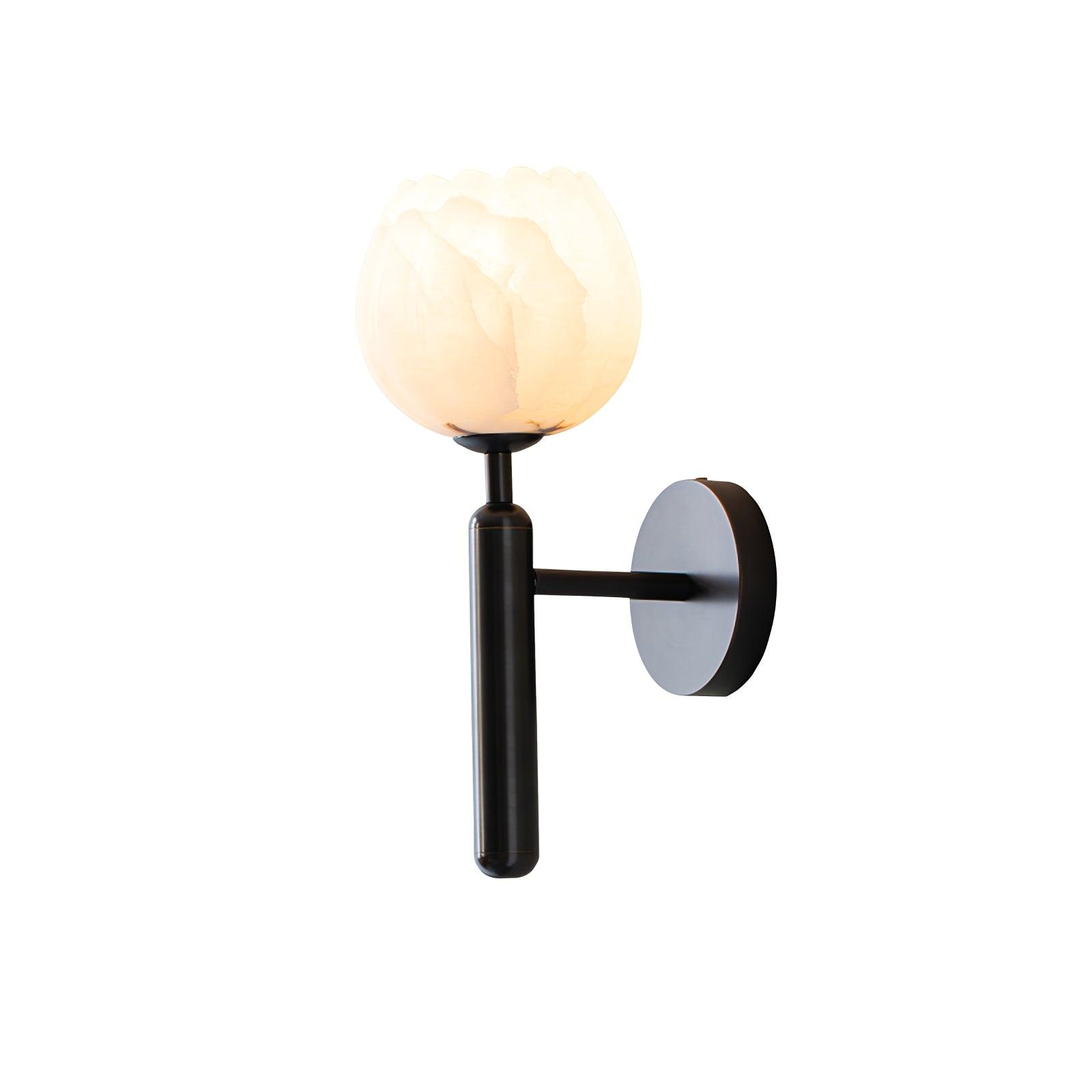 Eurzorion Floral Alabaster Brass Wall Light-Neutral Decor