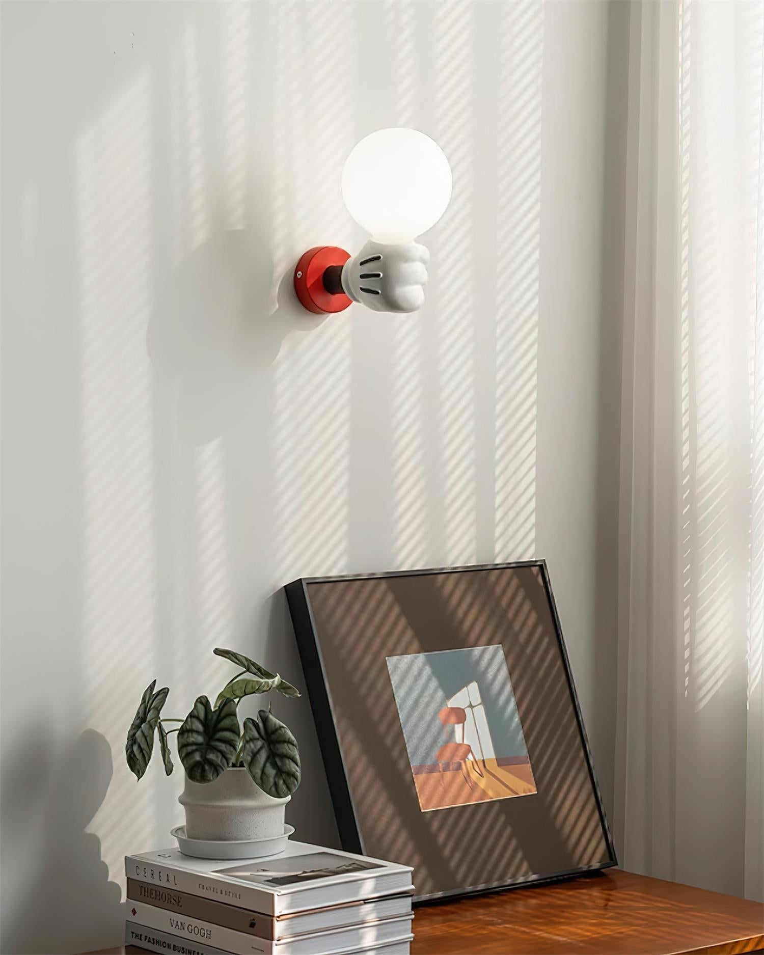 Wall Lamp Fabric Shade Modern Classic Gold Walnut Sconce Bedroom