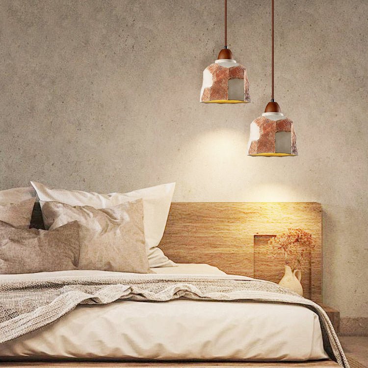 Microcement Textured Pendant Light-Neutral Decor