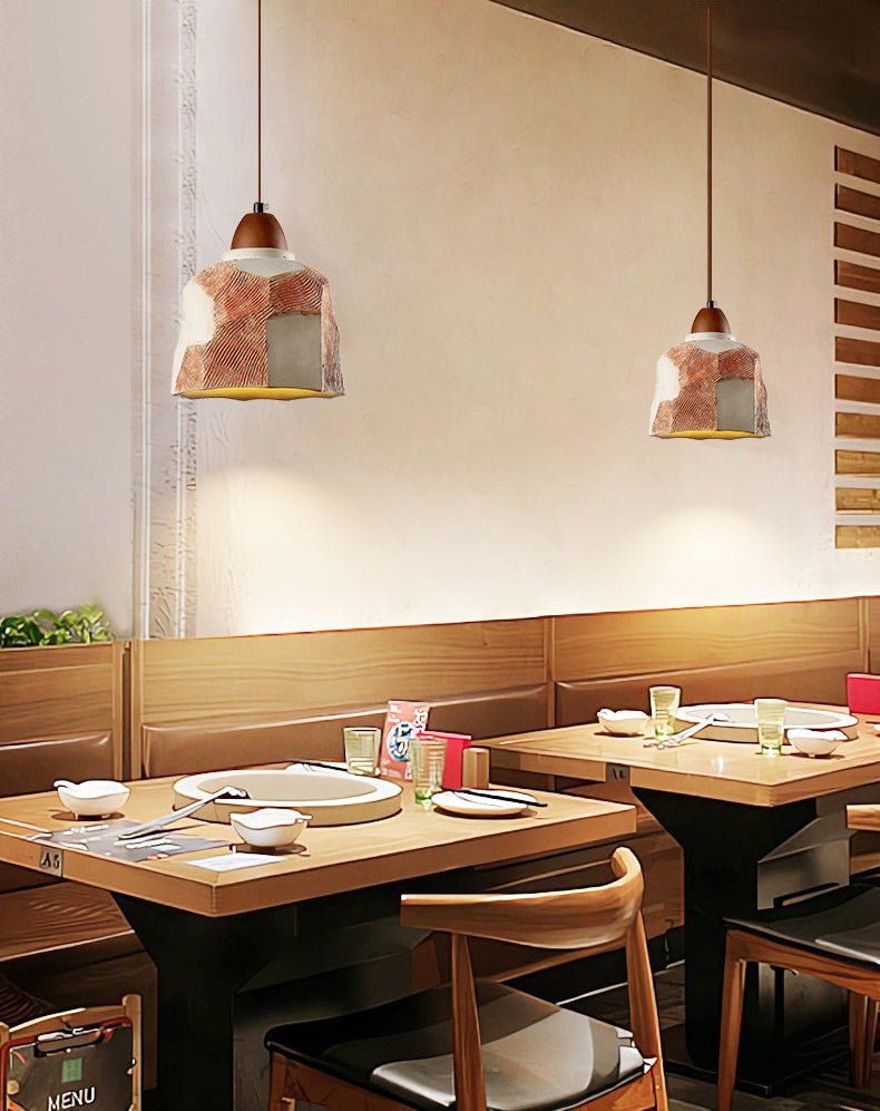 Microcement Textured Pendant Light-Neutral Decor