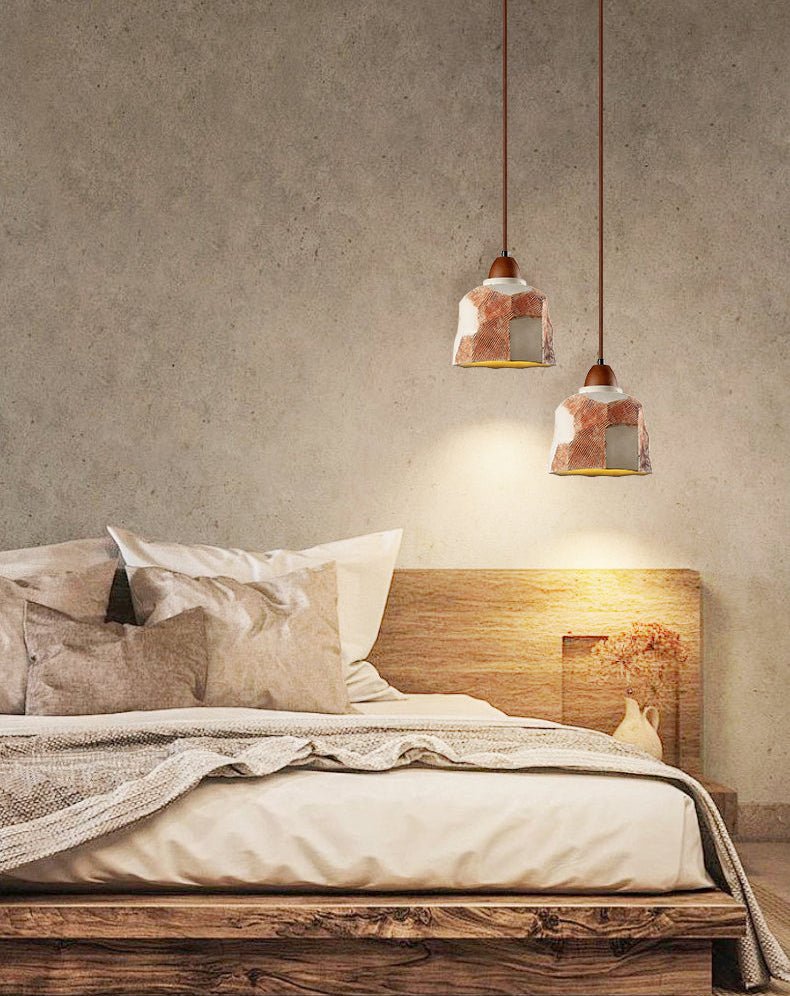 Microcement Textured Pendant Light-Neutral Decor